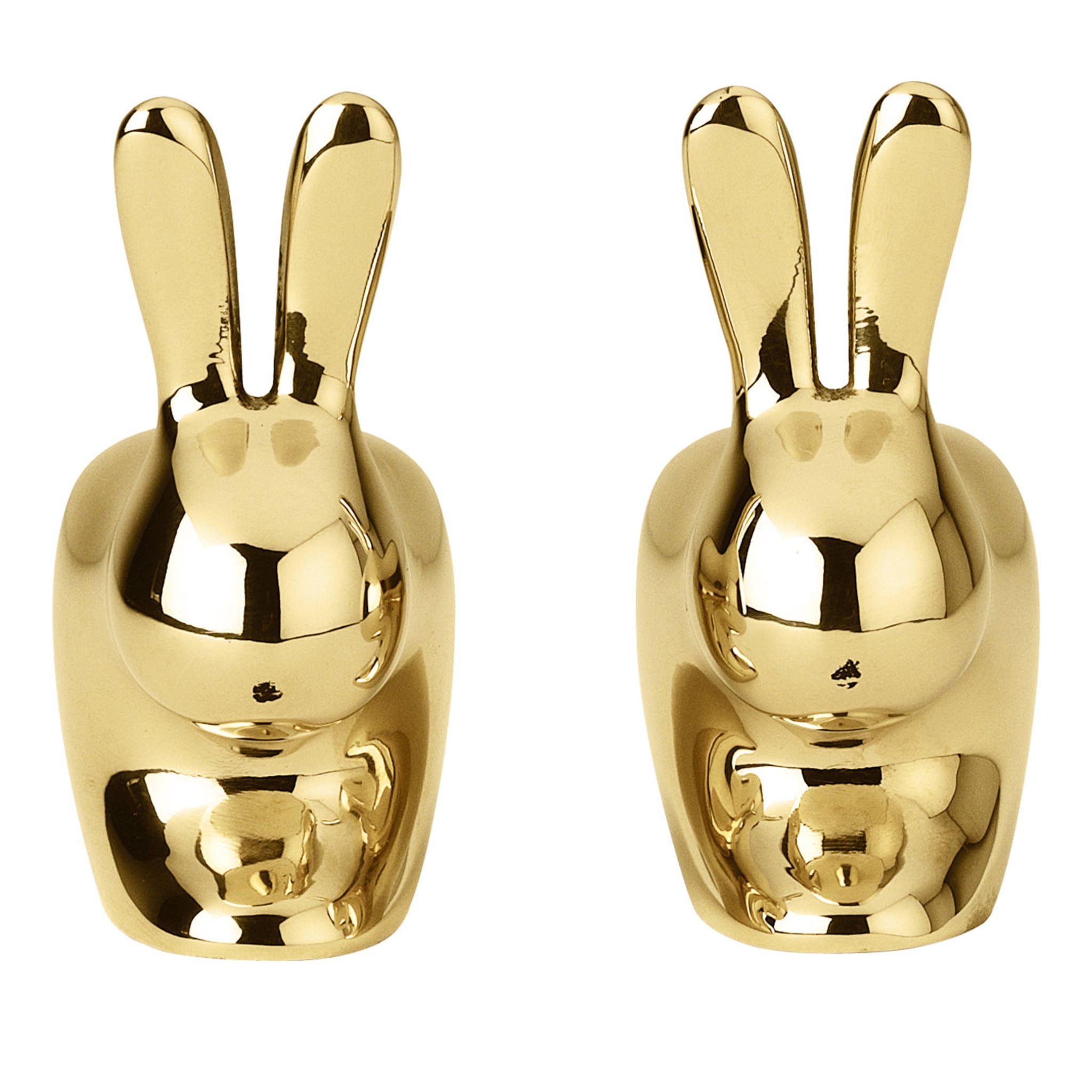 Rabbit Salt and Pepper Shaker in Brass Finish By Stefano Giovannoni - Main view