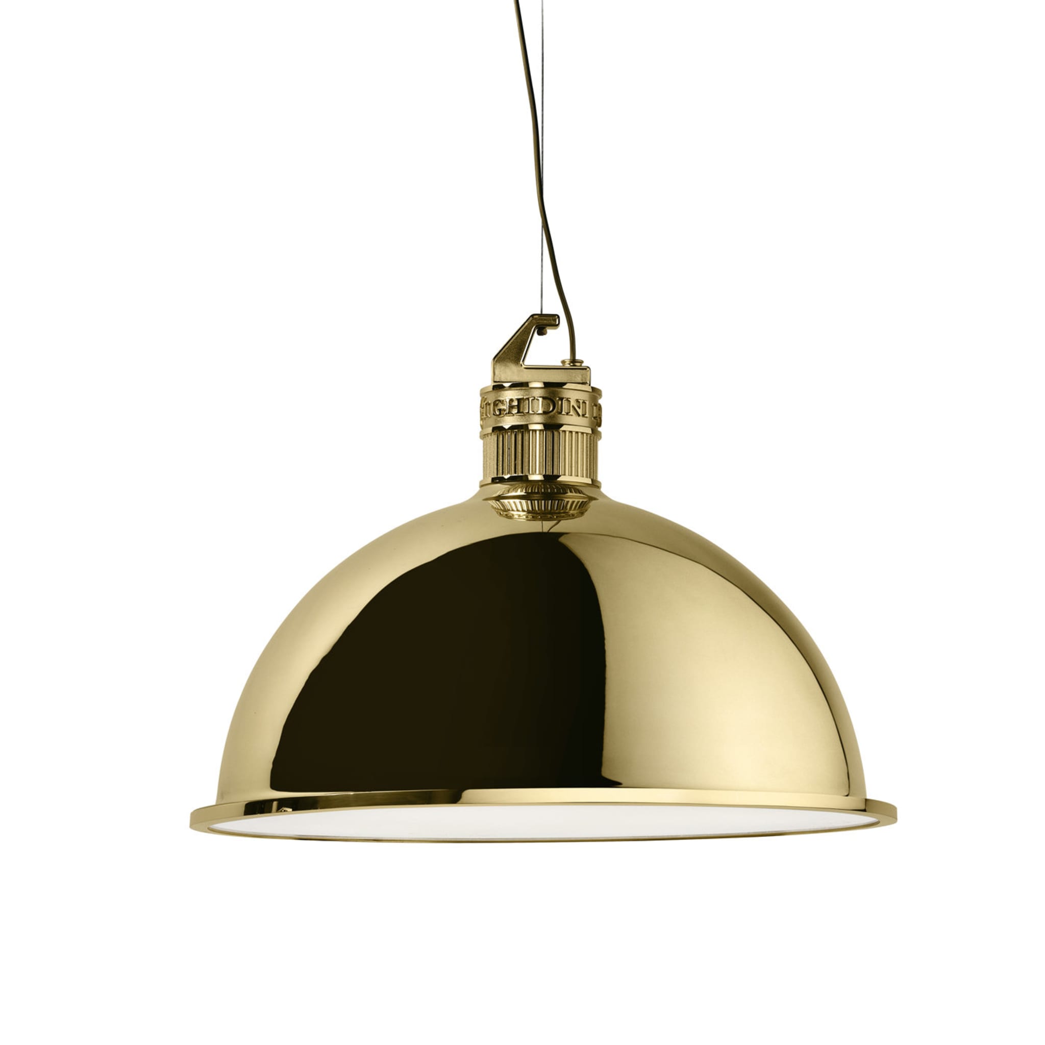 Factory Big Suspension Lamp in Polished Brass By Elisa Giovannoni  - Vue principale
