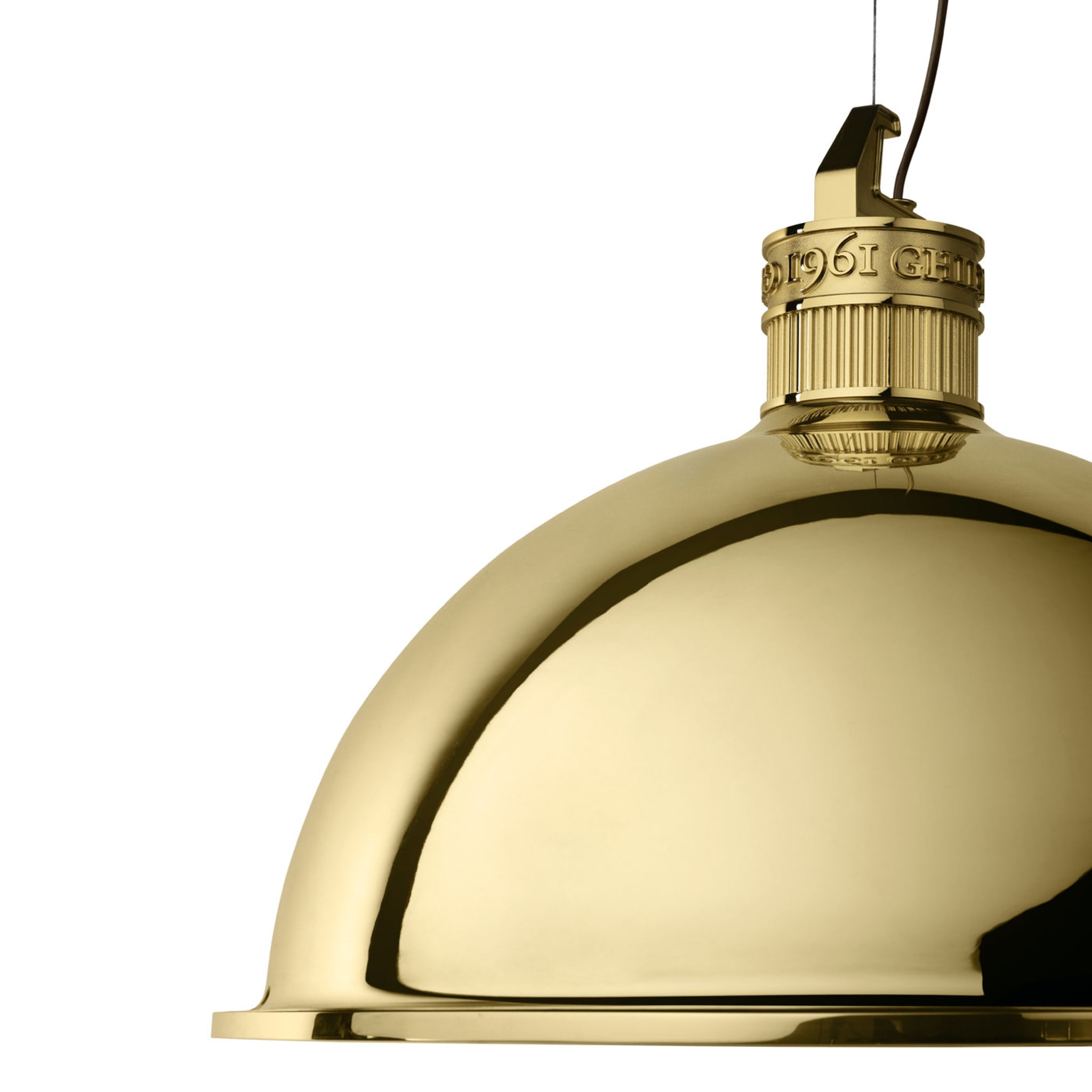 Factory Big Pendant Lamp in Polished Brass By Elisa Giovannoni  - Alternative view 2