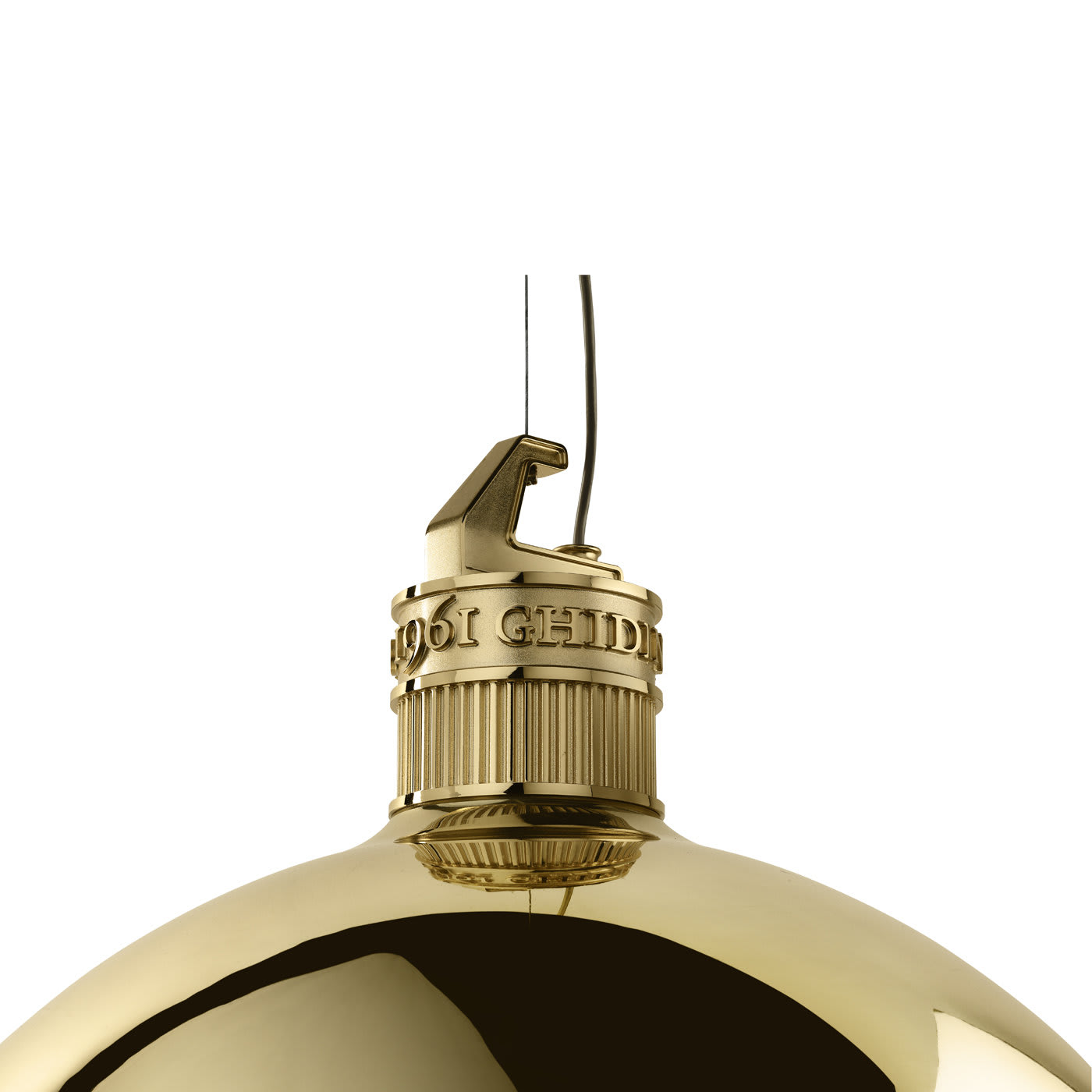 Factory Big Pendant Lamp in Polished Brass By Elisa Giovannoni  - Ghidini 1961