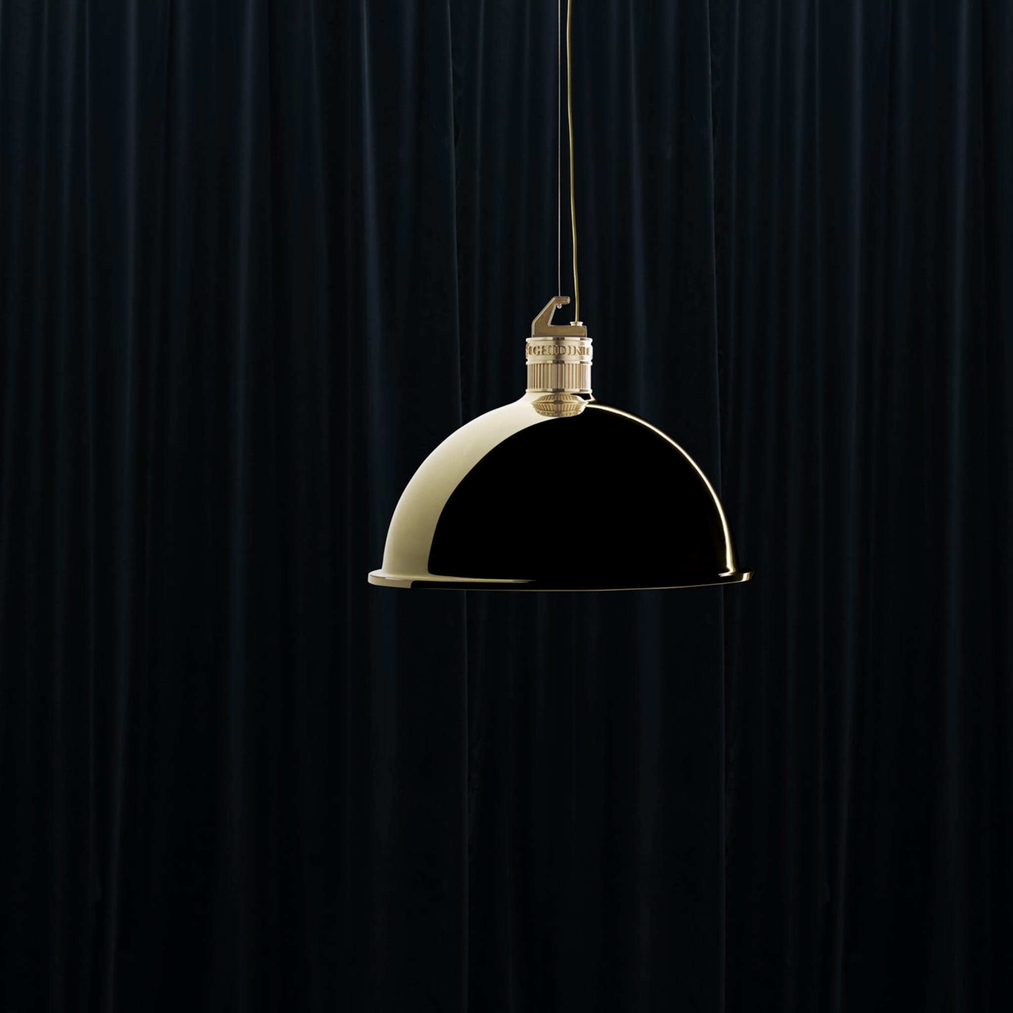 Factory Big Pendant Lamp in Polished Brass By Elisa Giovannoni  - Alternative view 4