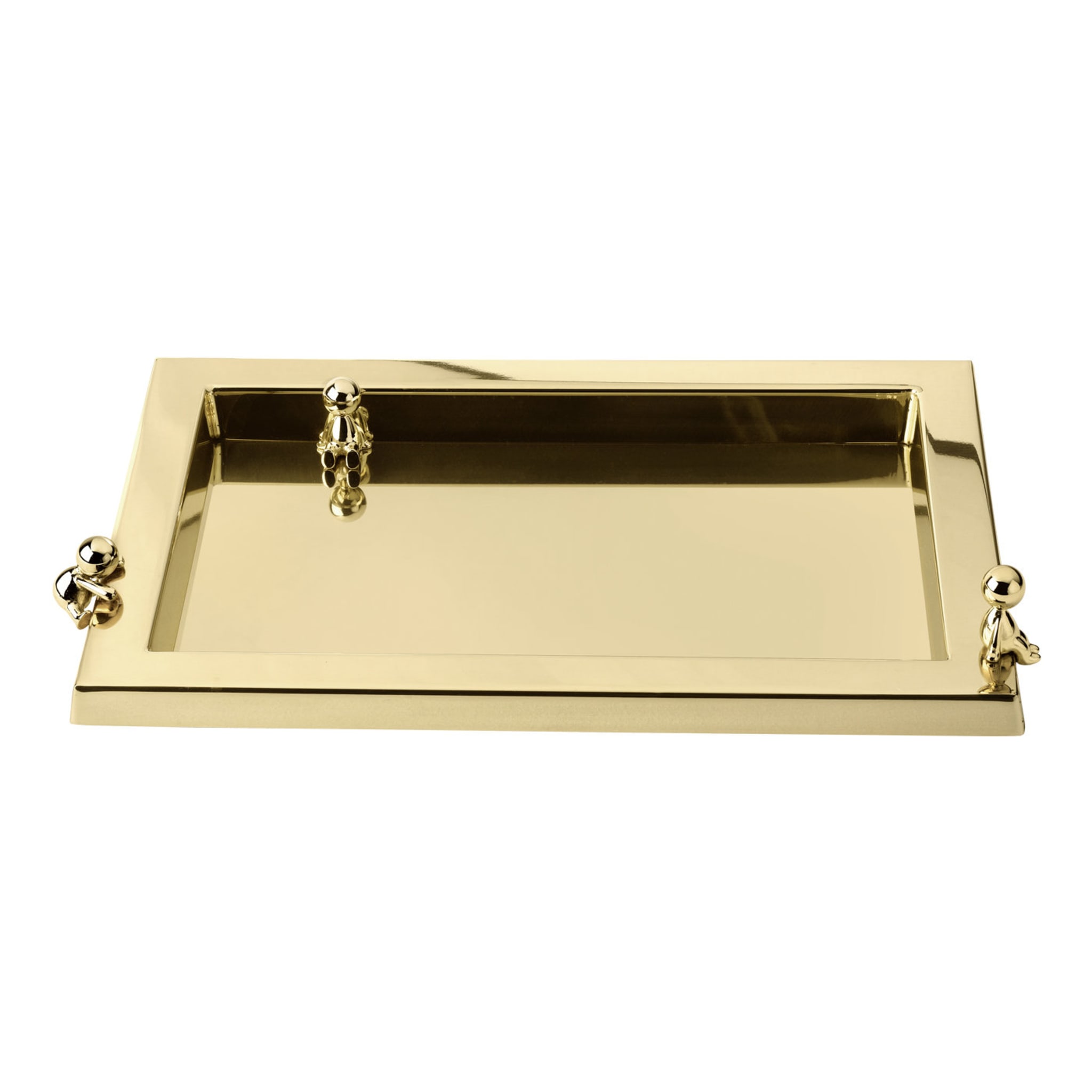 Omini Tray in Polished Brass By Stefano Giovannoni - Main view