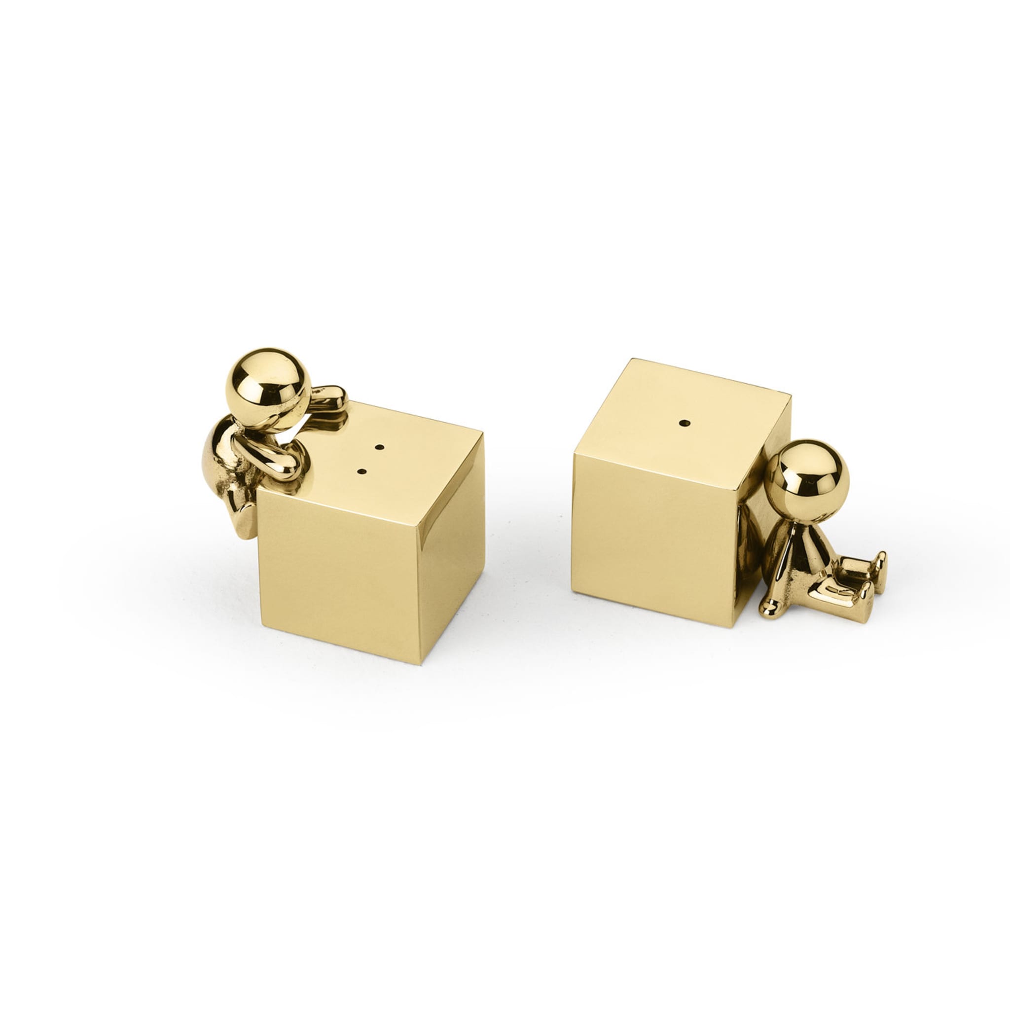 Omini Salt and Pepper Shakers in Polished Brass Finish - Alternative view 1