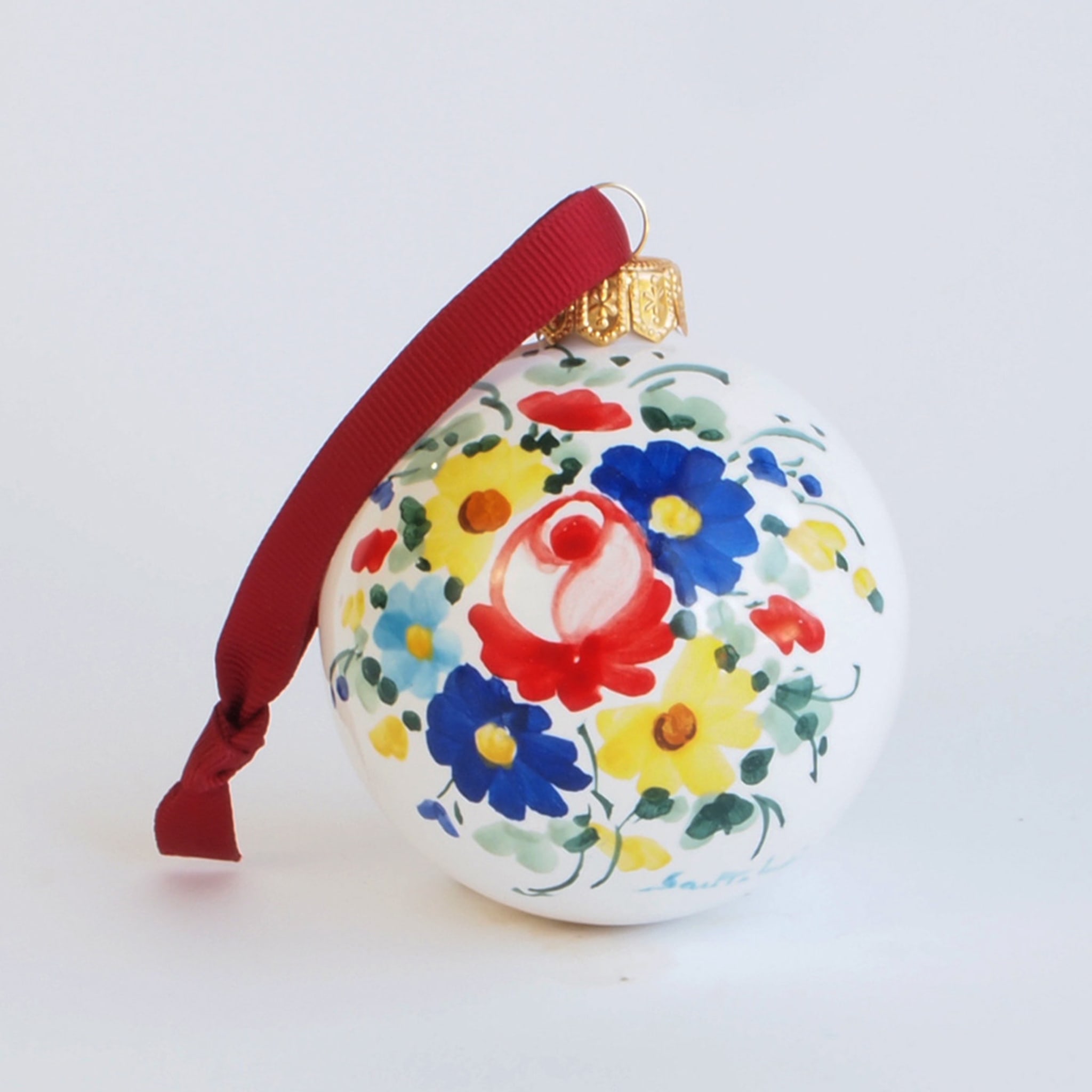 Multicolor Floral Christmas Ball Ornament #1 - Alternative view 1