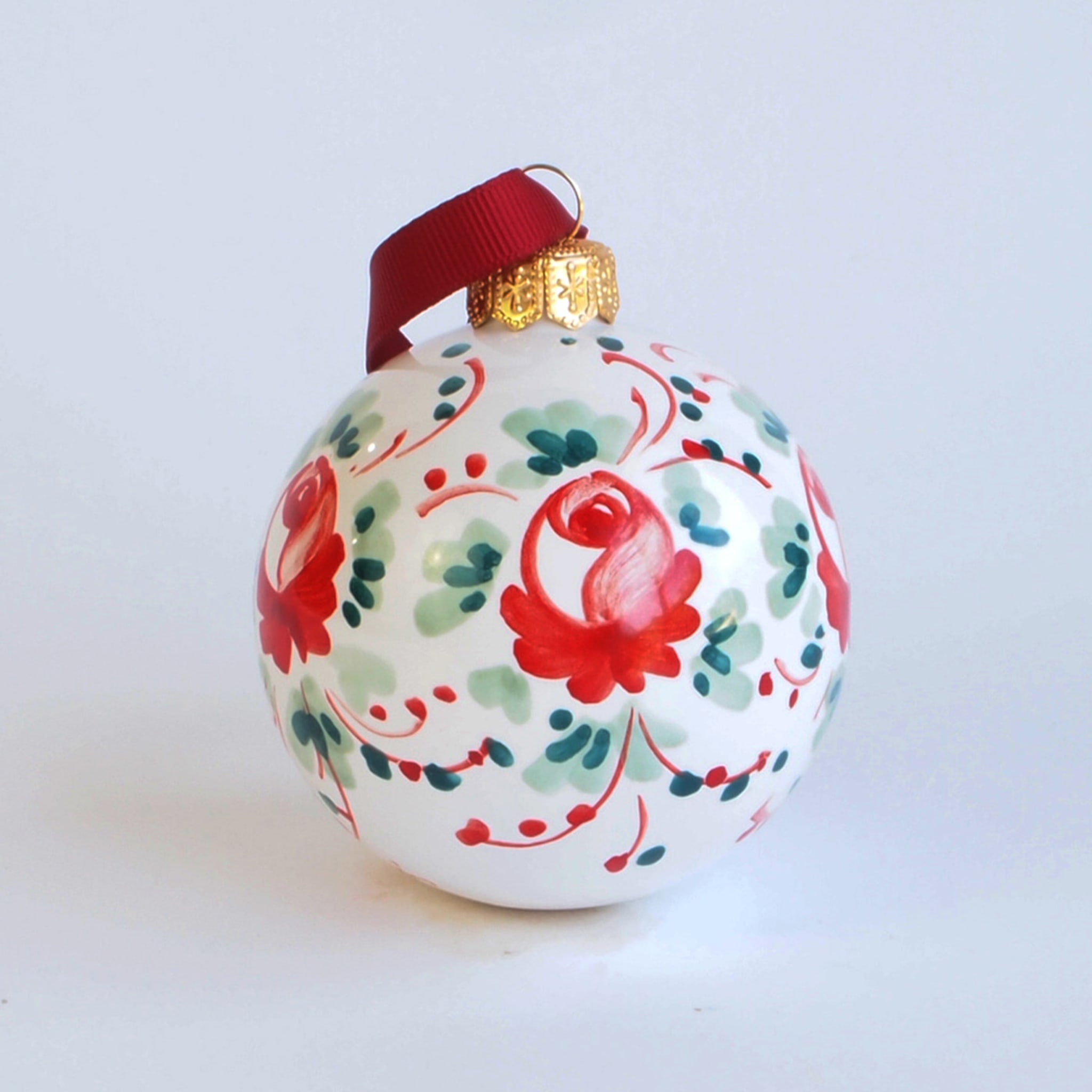 Multicolor Floral Christmas Ball Ornament #2 - Alternative view 1