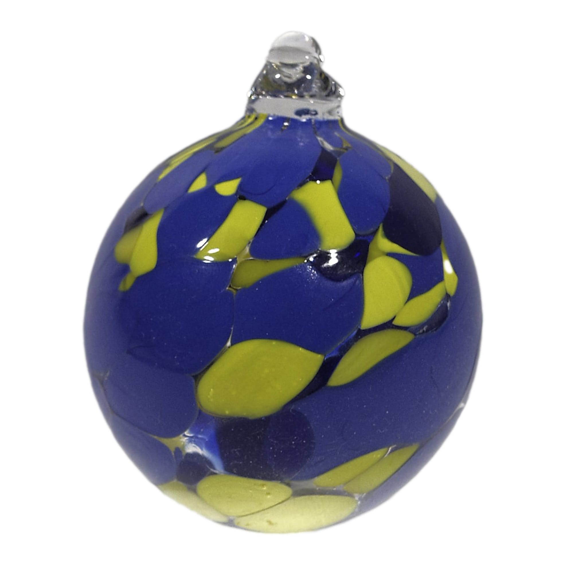 Christmas Ball Set of 5 Blue and Yellow Christmas Ornaments - Main view