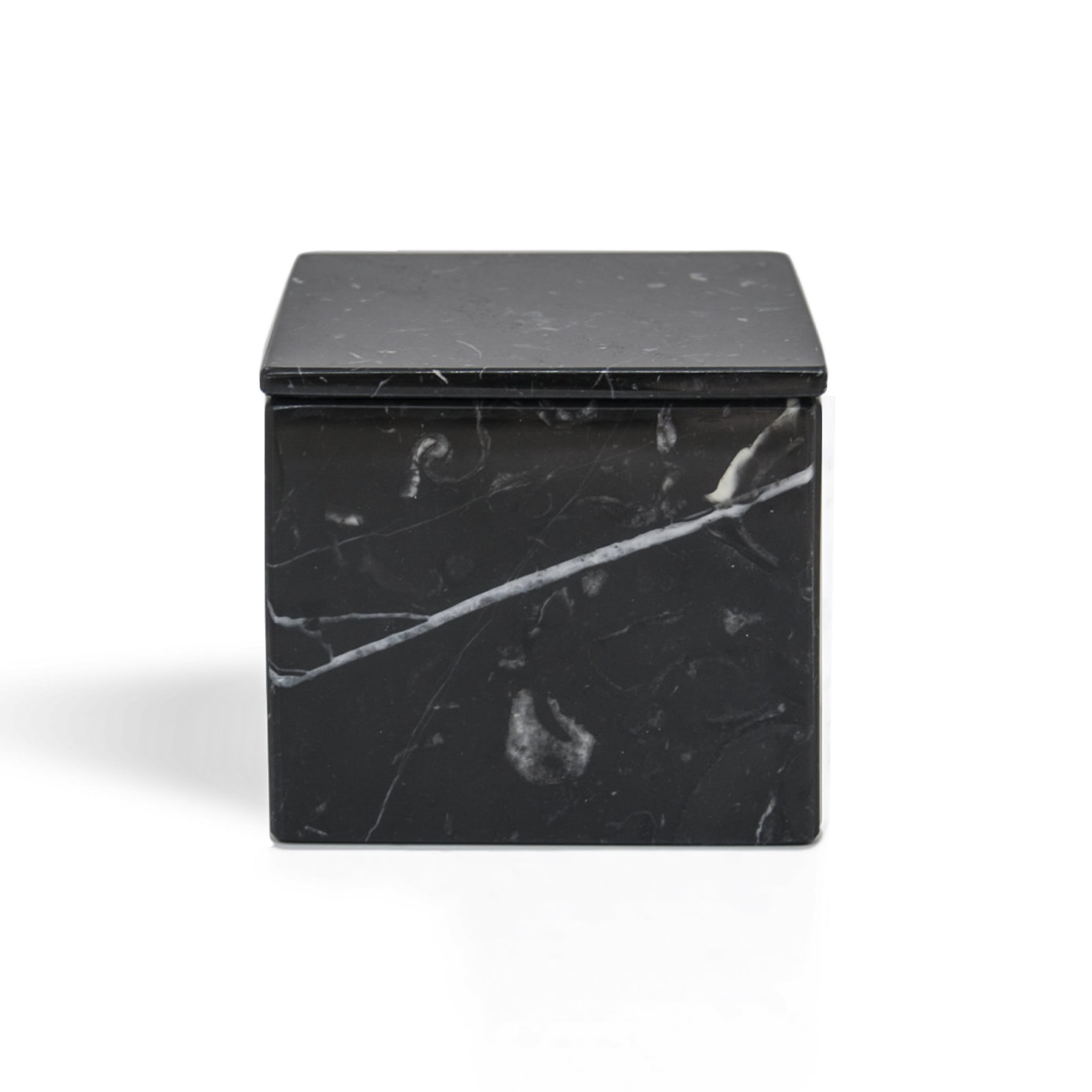 Black Marquina Marble Cubic Box with Lid - Alternative view 1