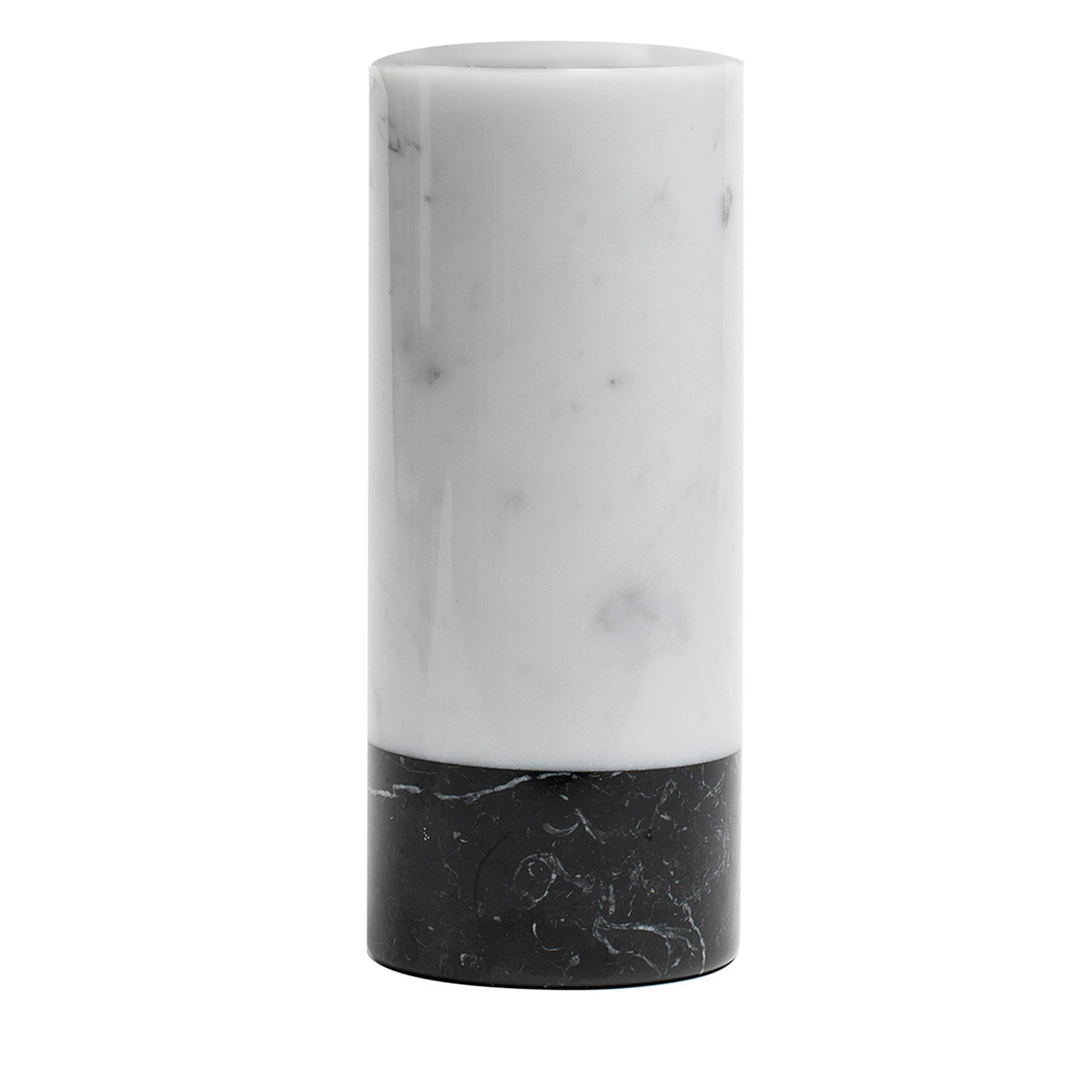 Vaso di marmo bianco e nero - Vista principale