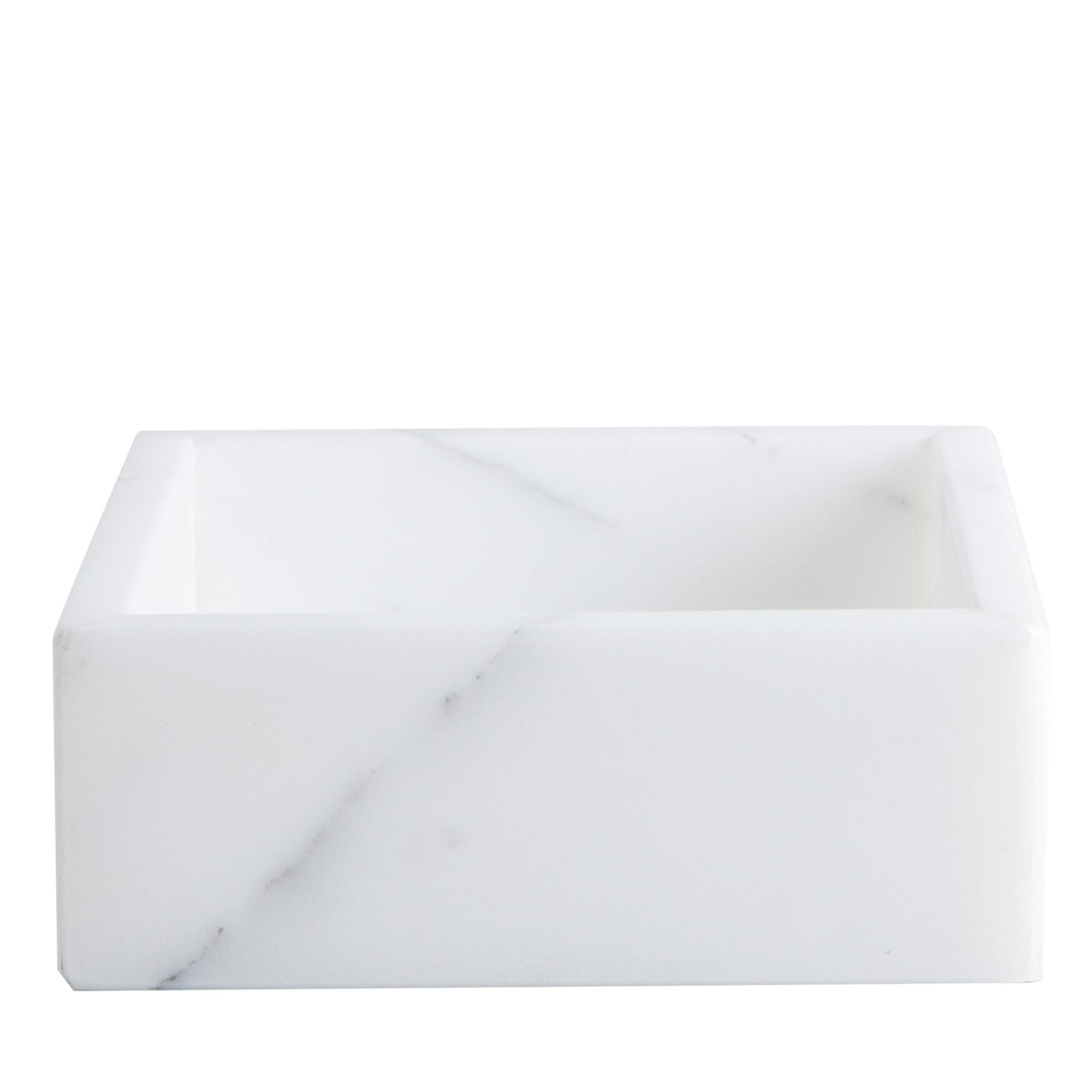 White Carrara Marble Guest Towel Tray - Main view
