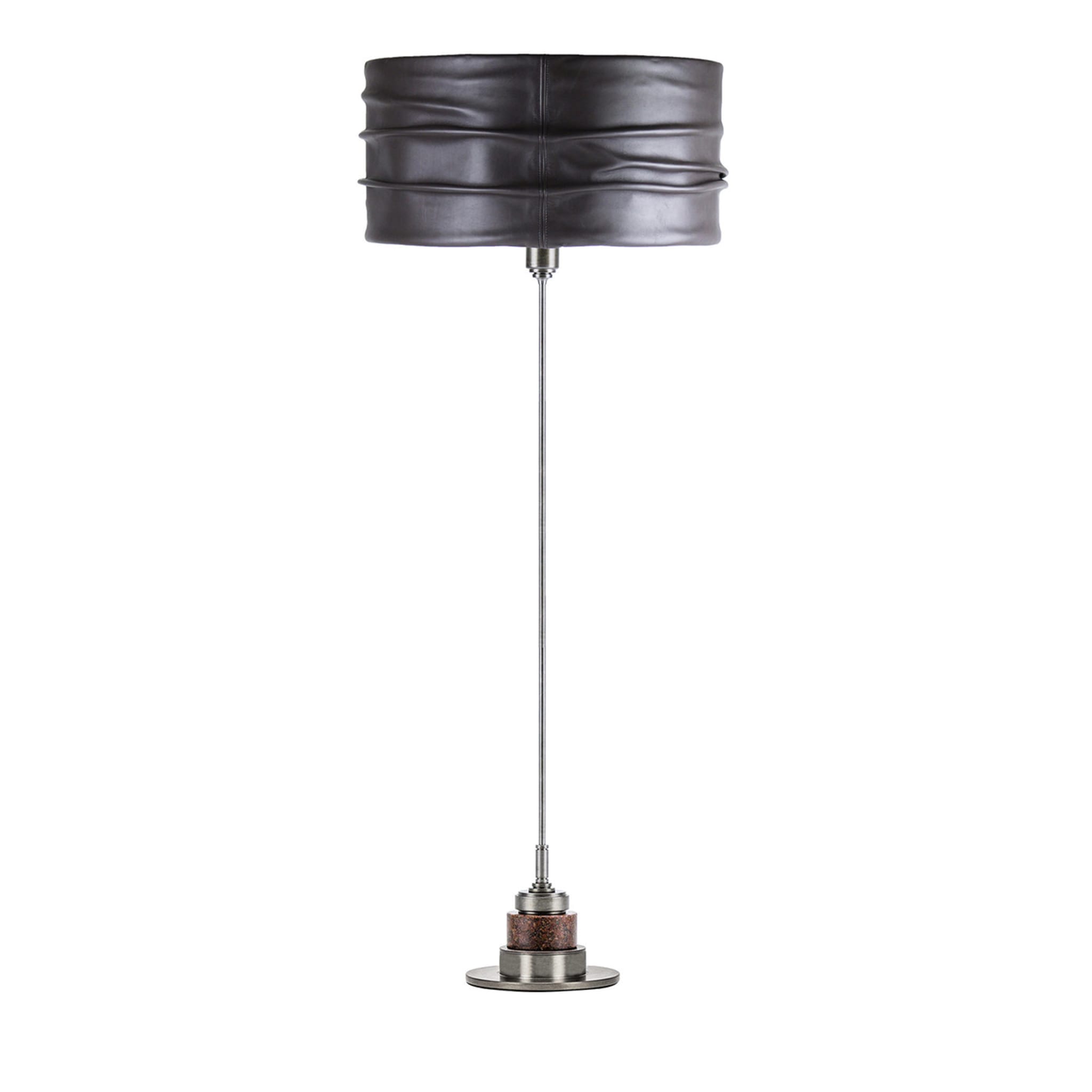 Eos Gray Leather Floor Lamp - Main view