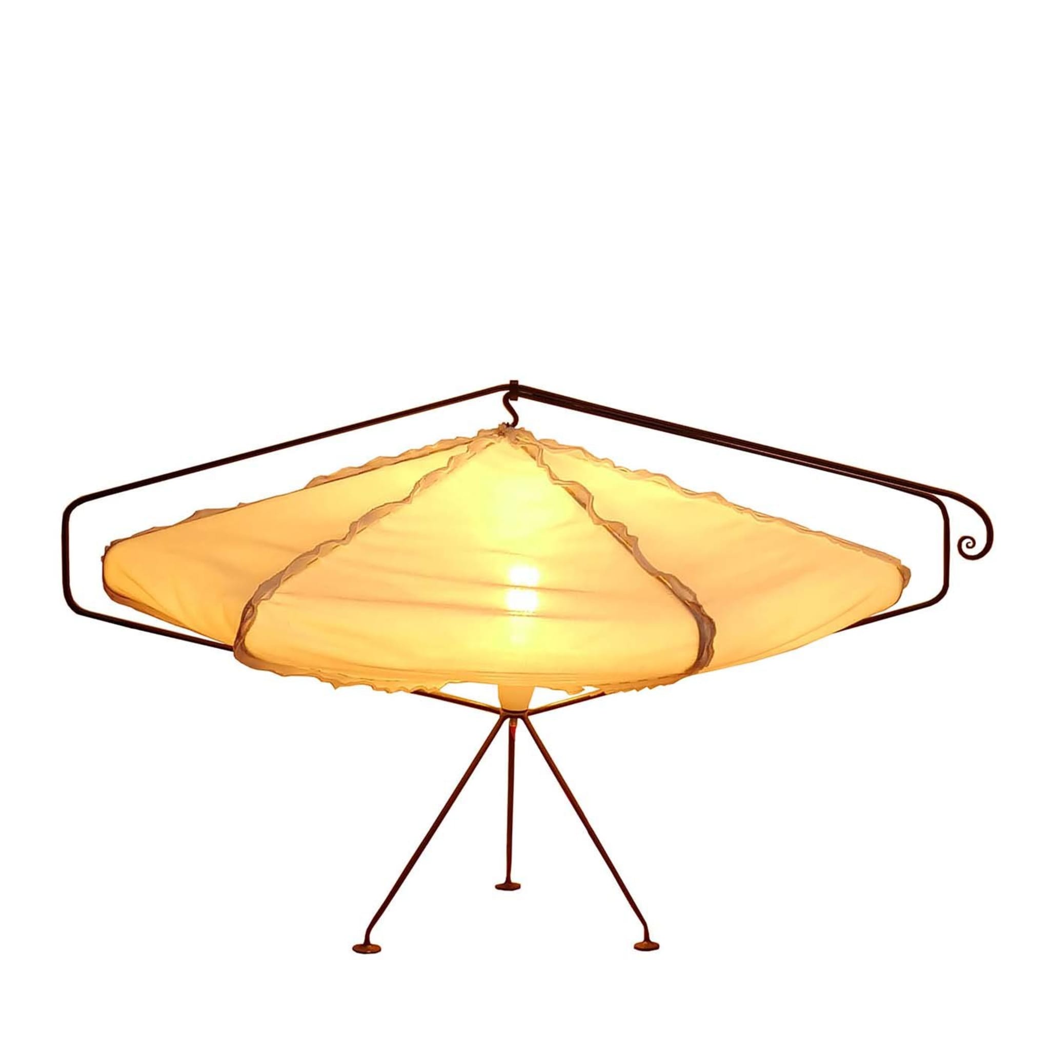 Honeycomb Table Lamp with Cotton Lampshade - Main view