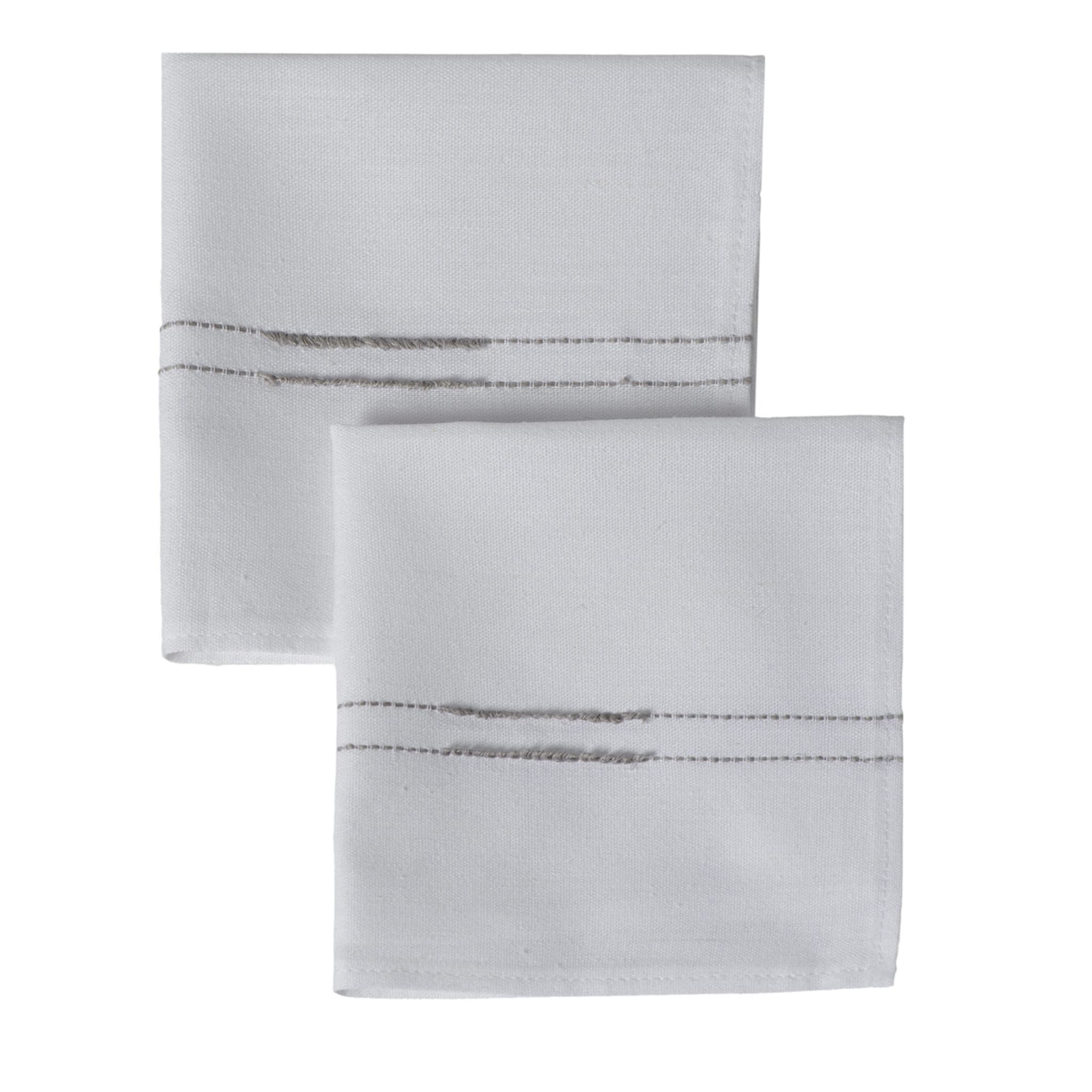 Line Set de 2 serviettes blanches - Vue principale