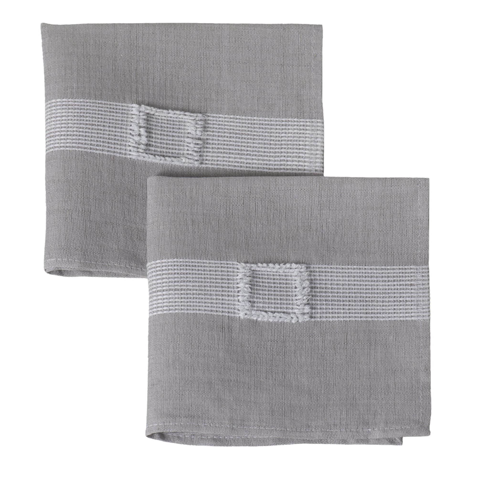 Set cuadrado de 2 servilletas grises - Vista principal