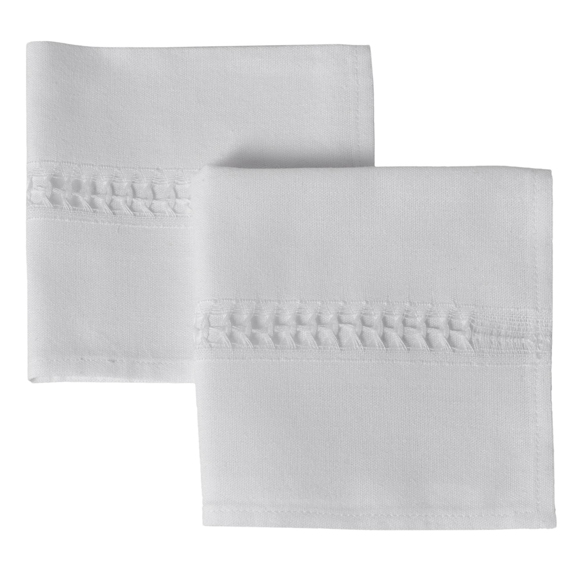 Traforo Set de 2 serviettes blanches - Vue principale