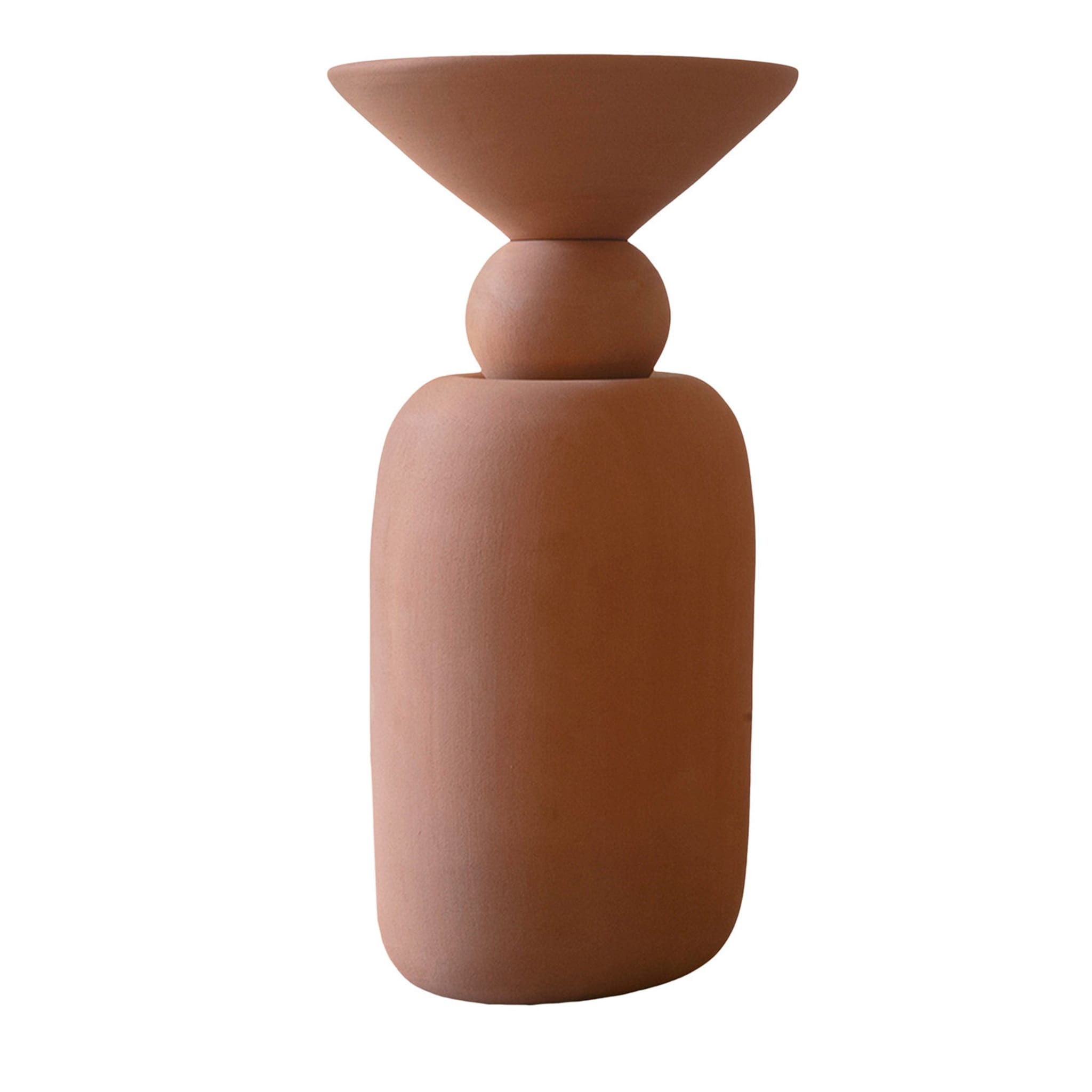 Botanica Large Terracotta Vase with Cone Top  - Main view