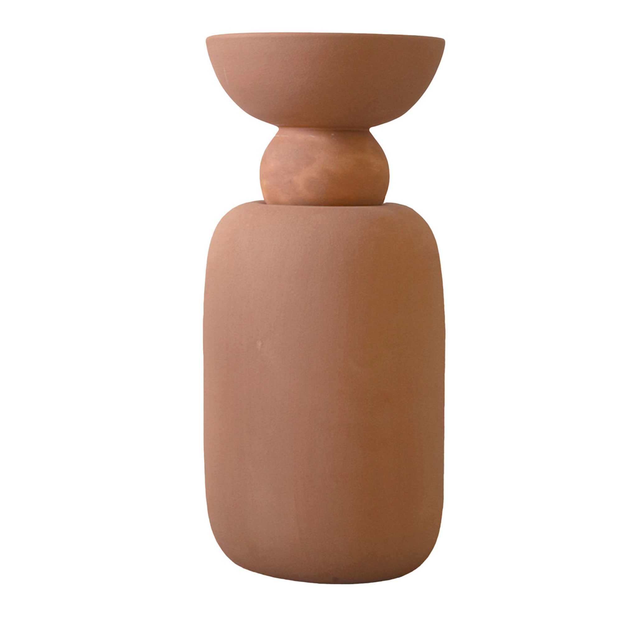 Vase Botanica en terre cuite avec couvercle en forme de bol - Vue principale