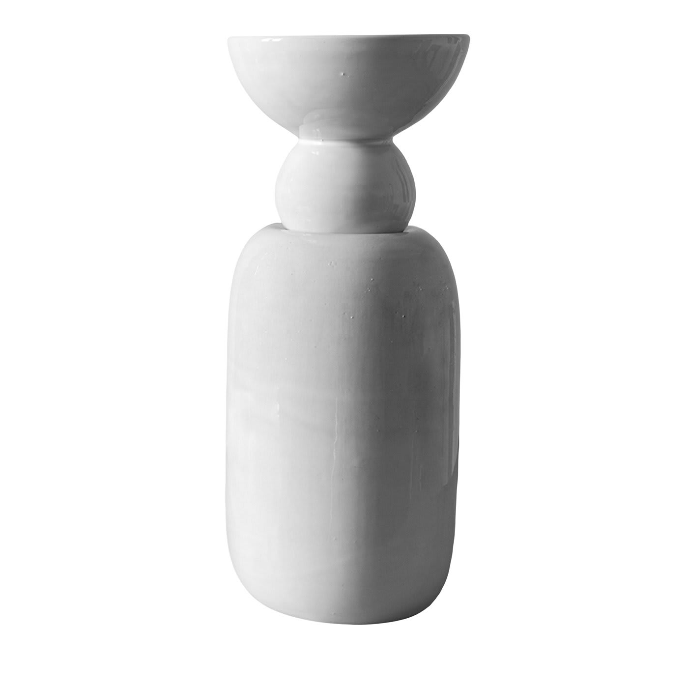 Botanica White Vase with Bowl Top - Gianfranco Conte