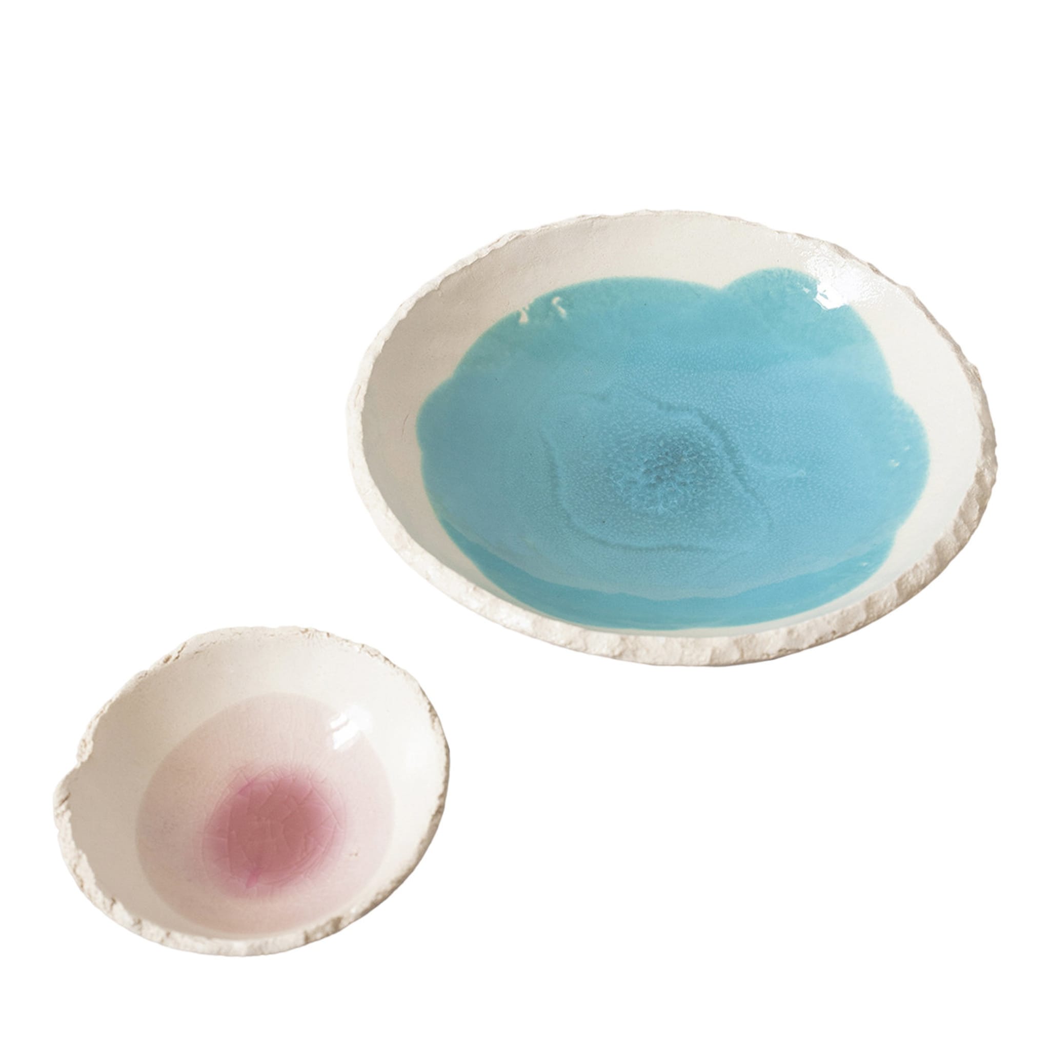 Gusci Set of Large Turquoise and Small Pink Bowls - Main view