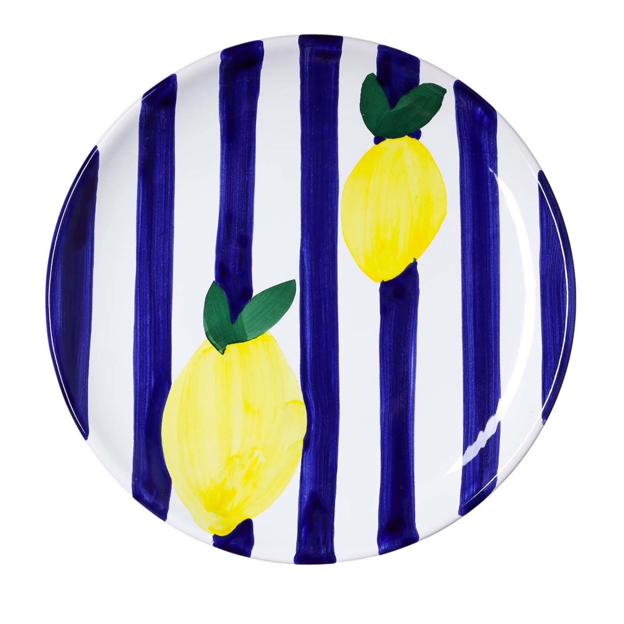 Set of 4 Stripe and Lemons Dinner Plates Lab Design | Artemest