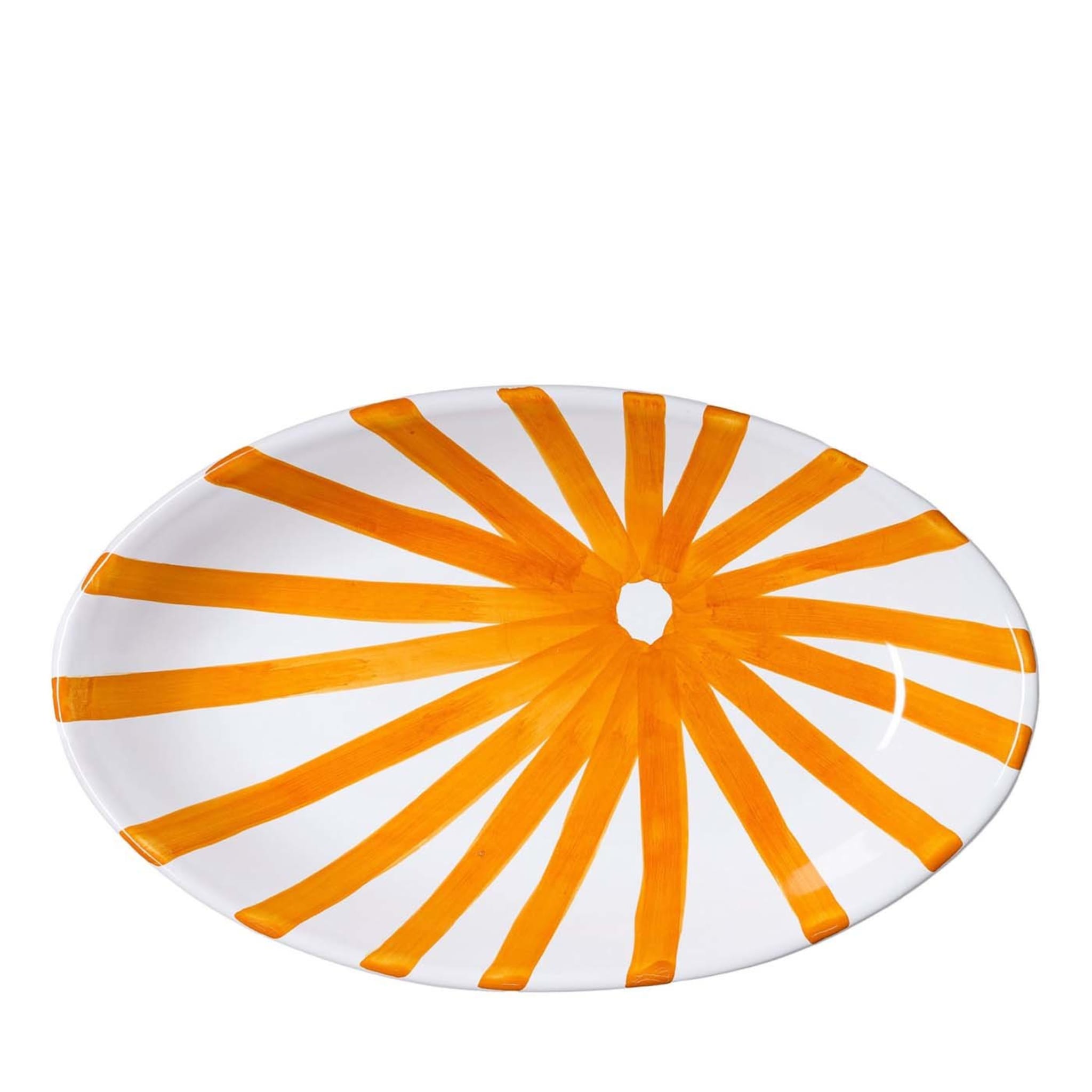 Orange Sun Oval Serving Plate - Main view