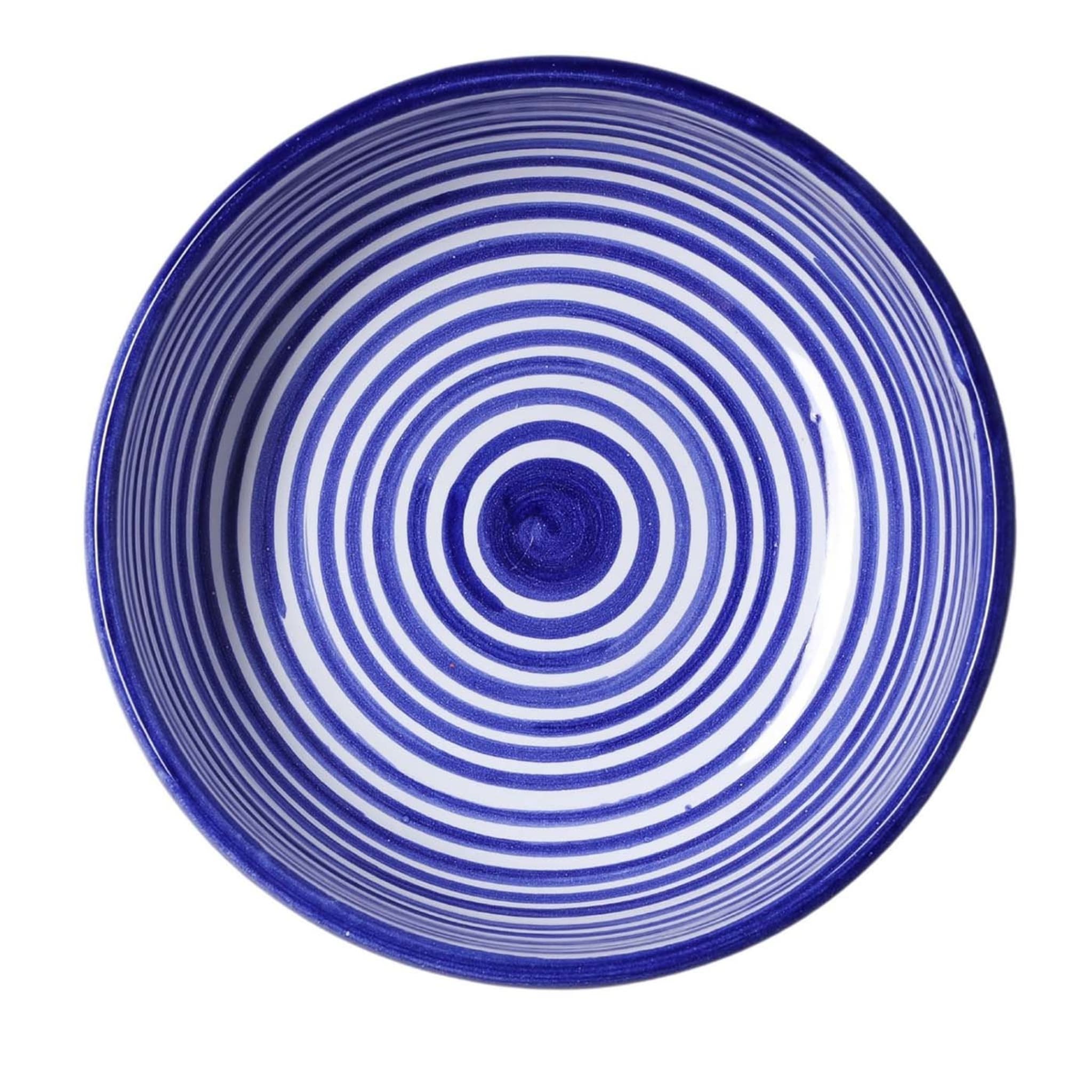 Set of 4 Taverna Concentric Blue Soup Plates - Main view