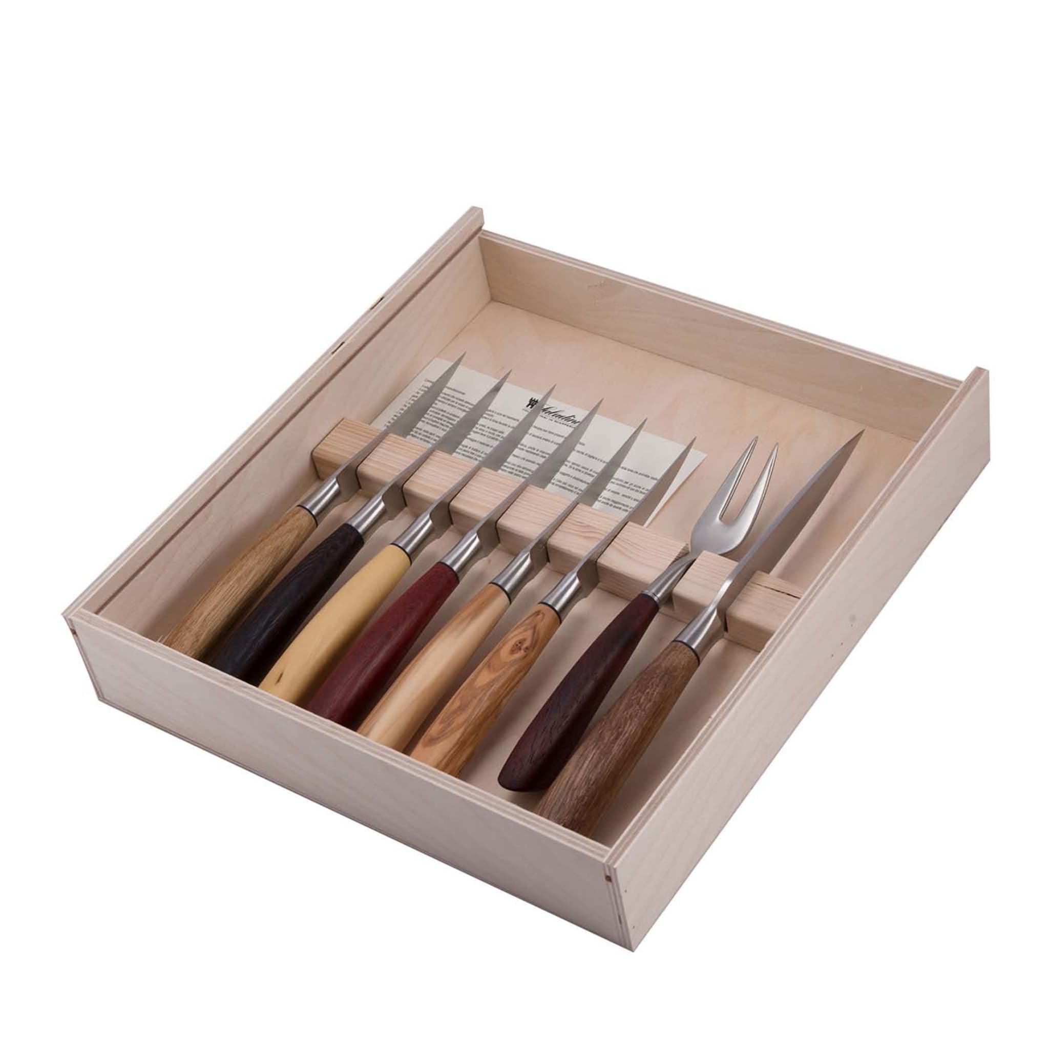 Set of 7 Steak Knives and 1 Serving Fork - Main view