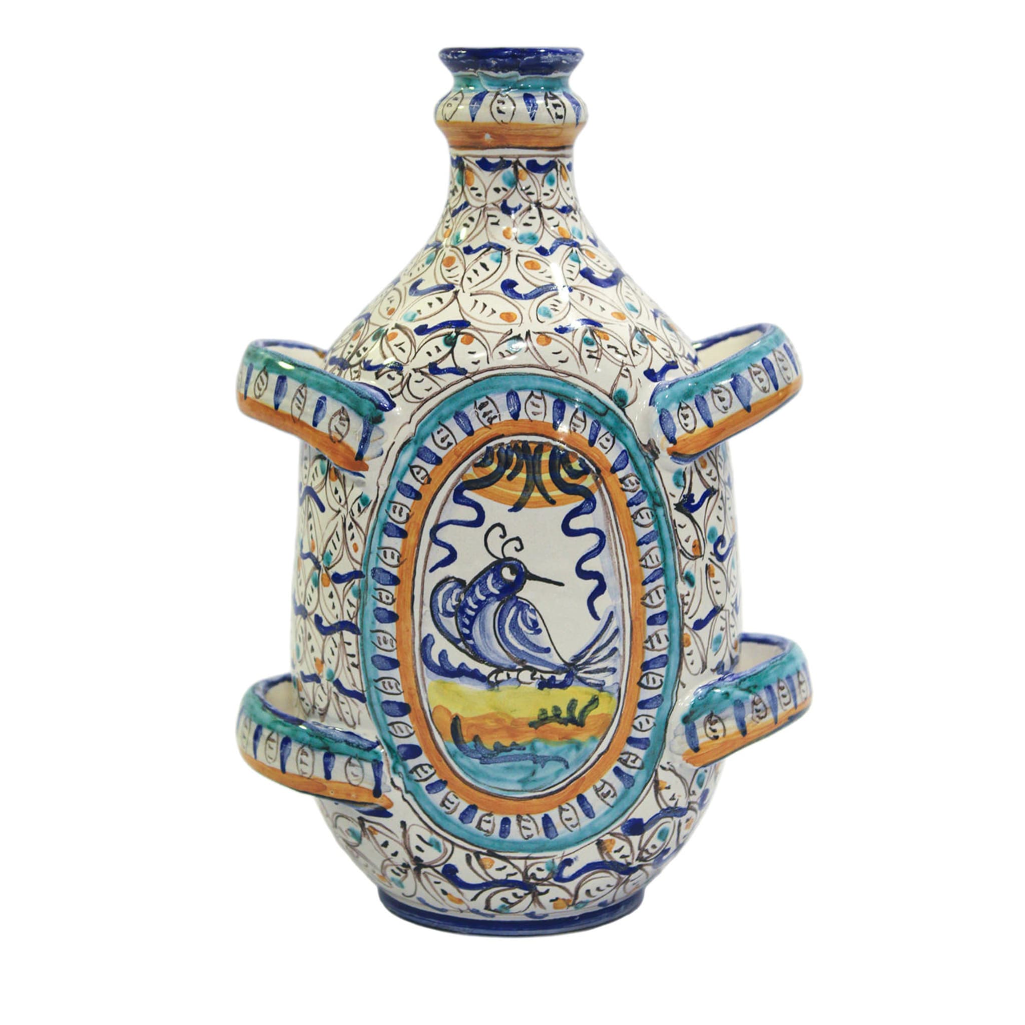 Vase flacon Uccellino avec 4 anses par Lorenza Adami - Vue principale