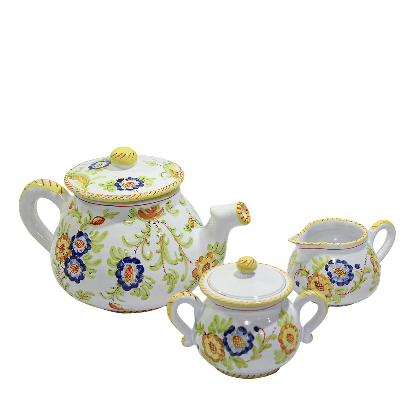 Tuscia Set of Teapot, Sugar Bowl and Milk Jug by Lorenza Adami - Sbigoli Terrecotte Firenze
