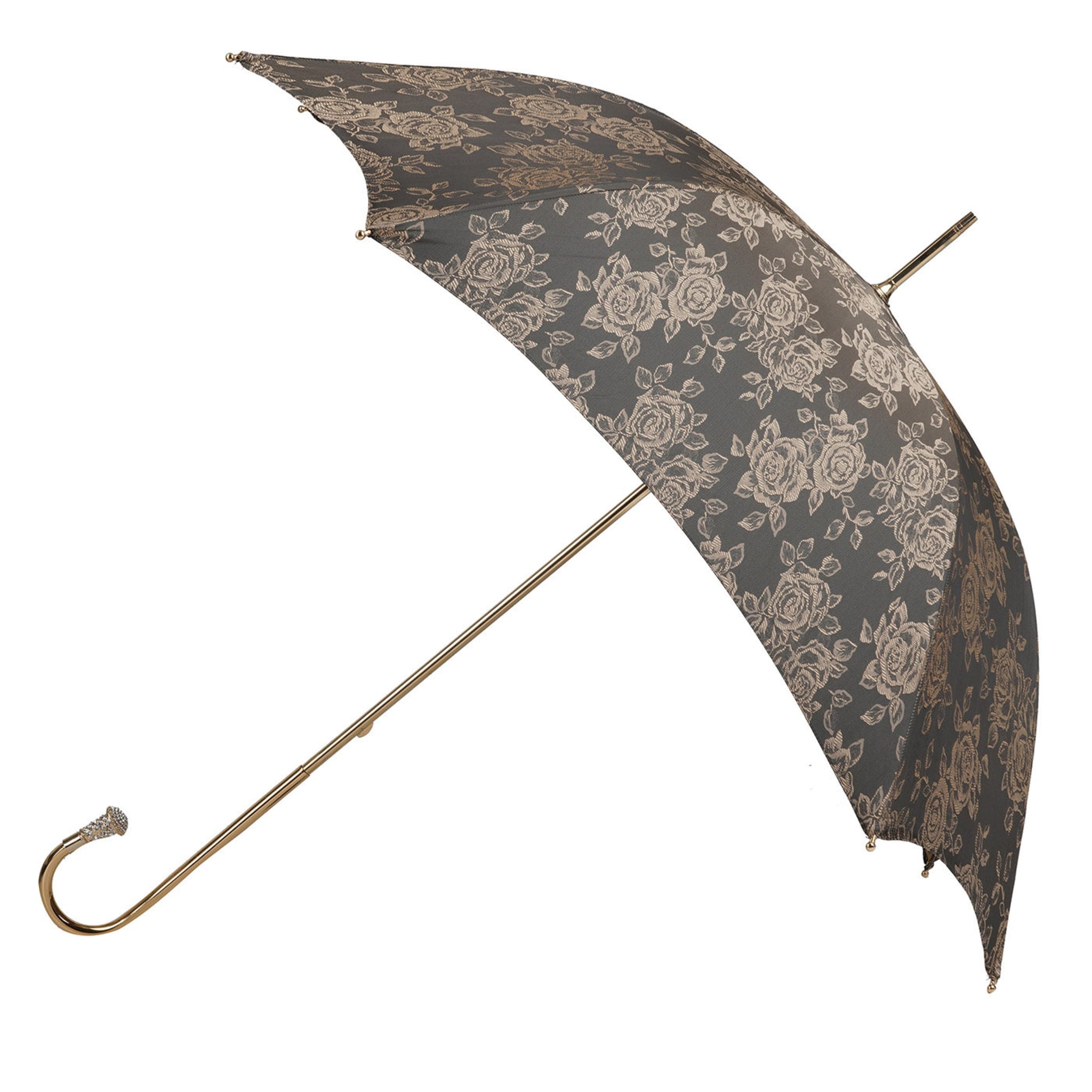 Barocke Rose Regenschirm mit Juwelengriff - Hauptansicht