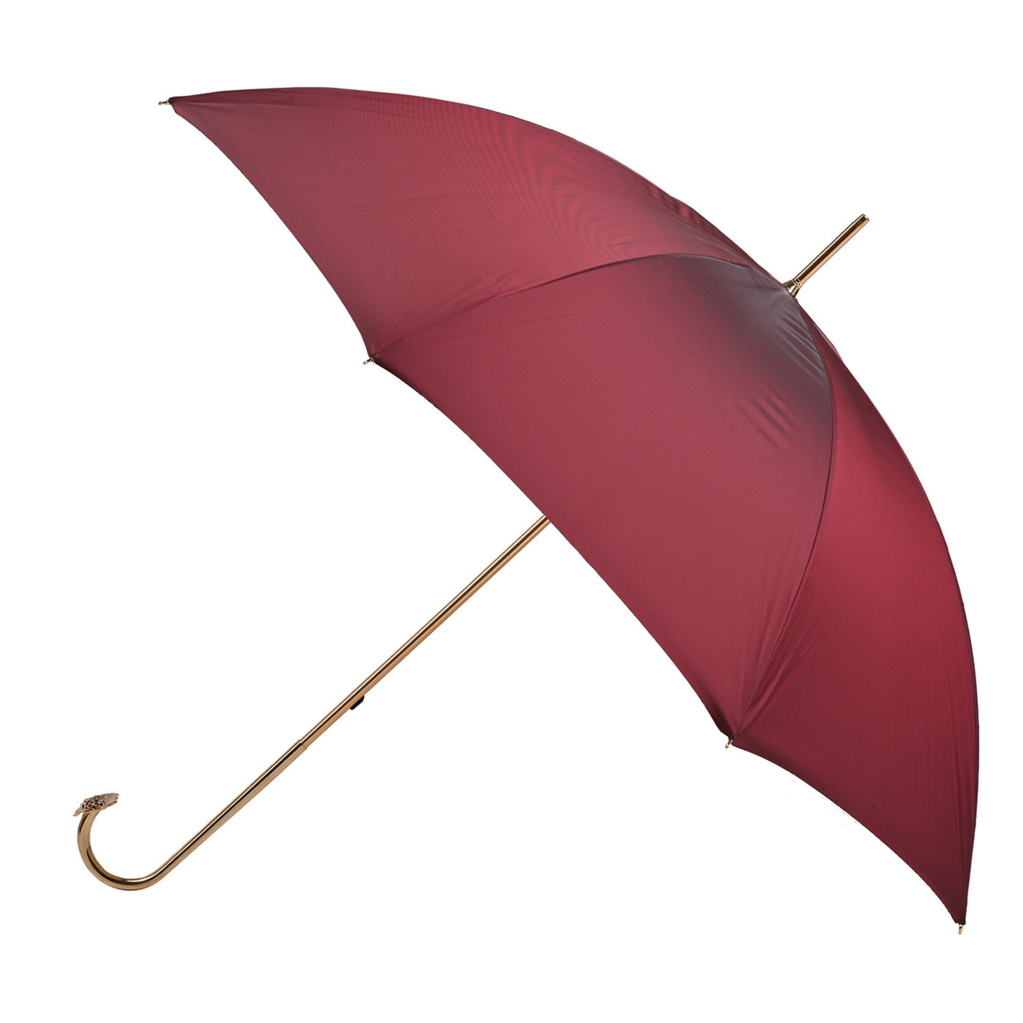 Burgundy and Beige Umbrella with Jeweled Handle - Main view