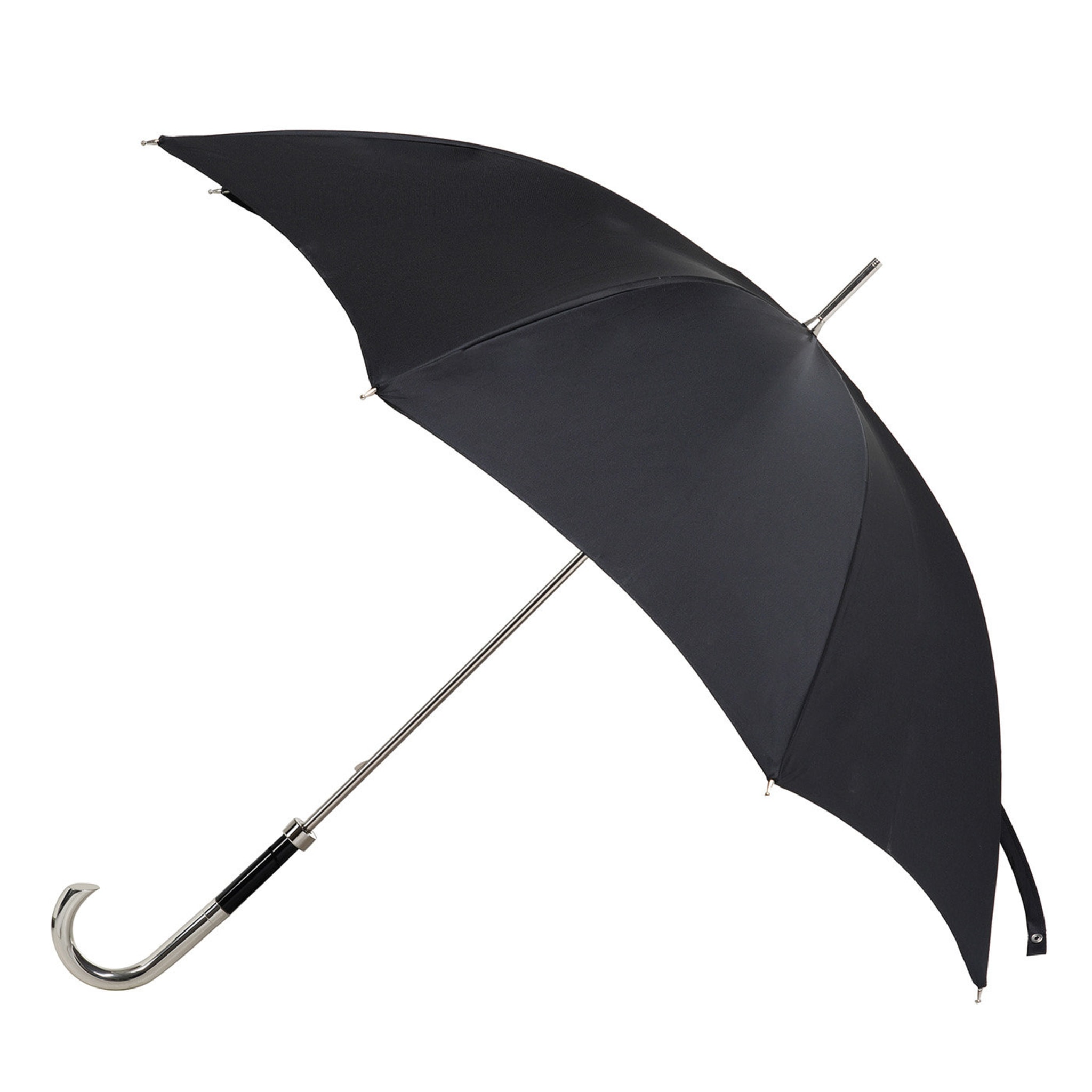 Schwarz/silber und blau gestreifter Regenschirm - Hauptansicht