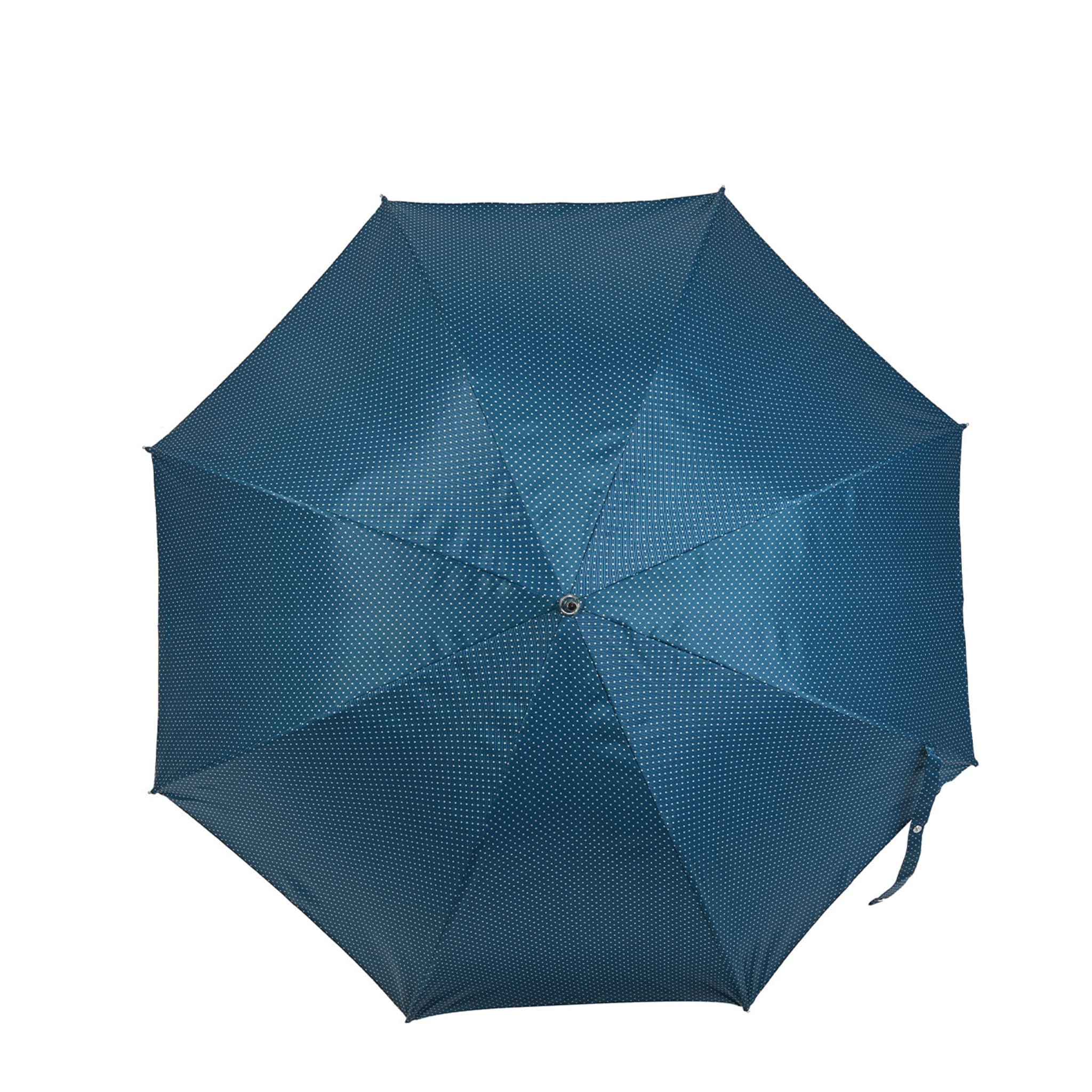 Teal and White Polka Dots Umbrella with Fluorescent Skull Handle - Alternative view 2