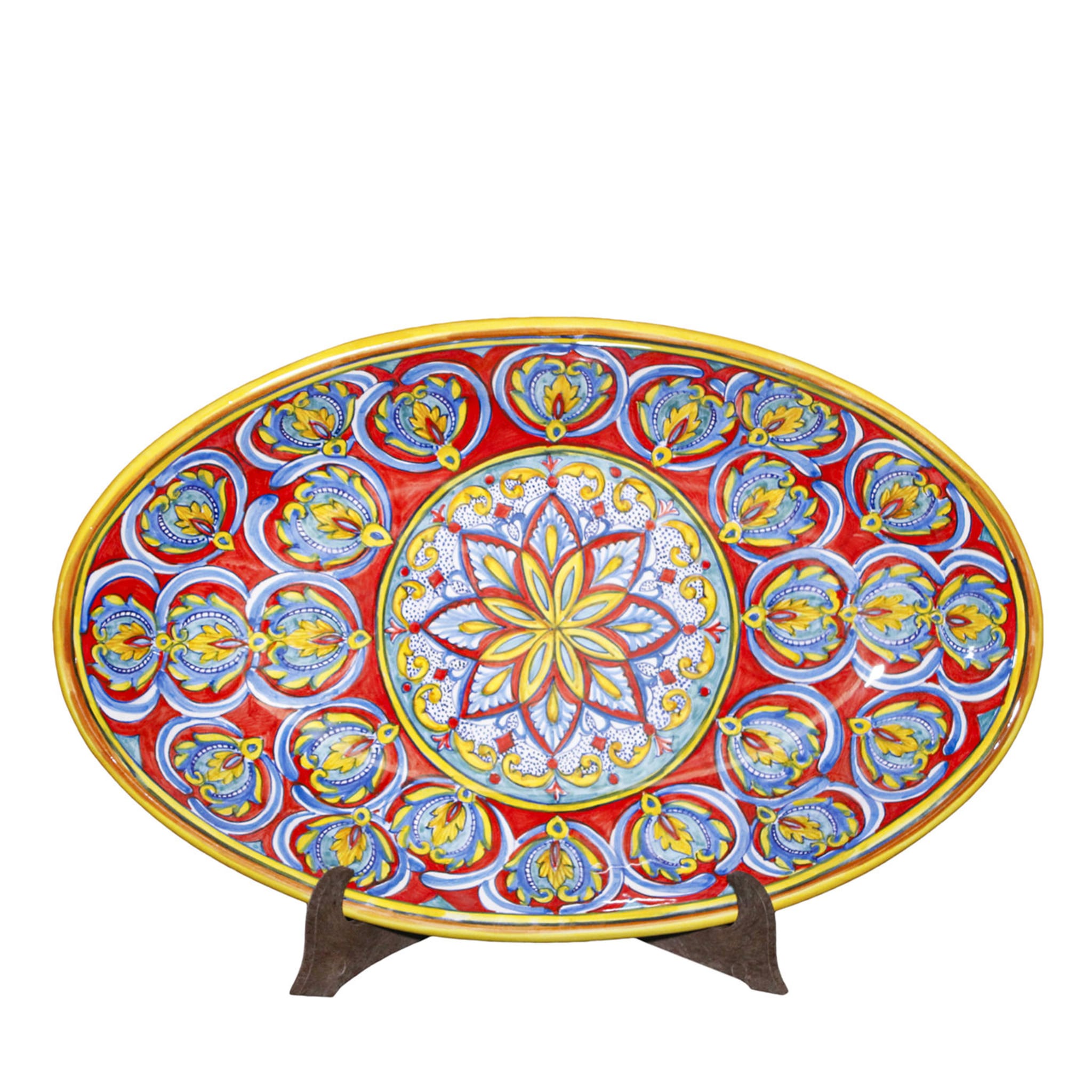 Vassoio decorativo ovale rosso Geometrico - Vista principale
