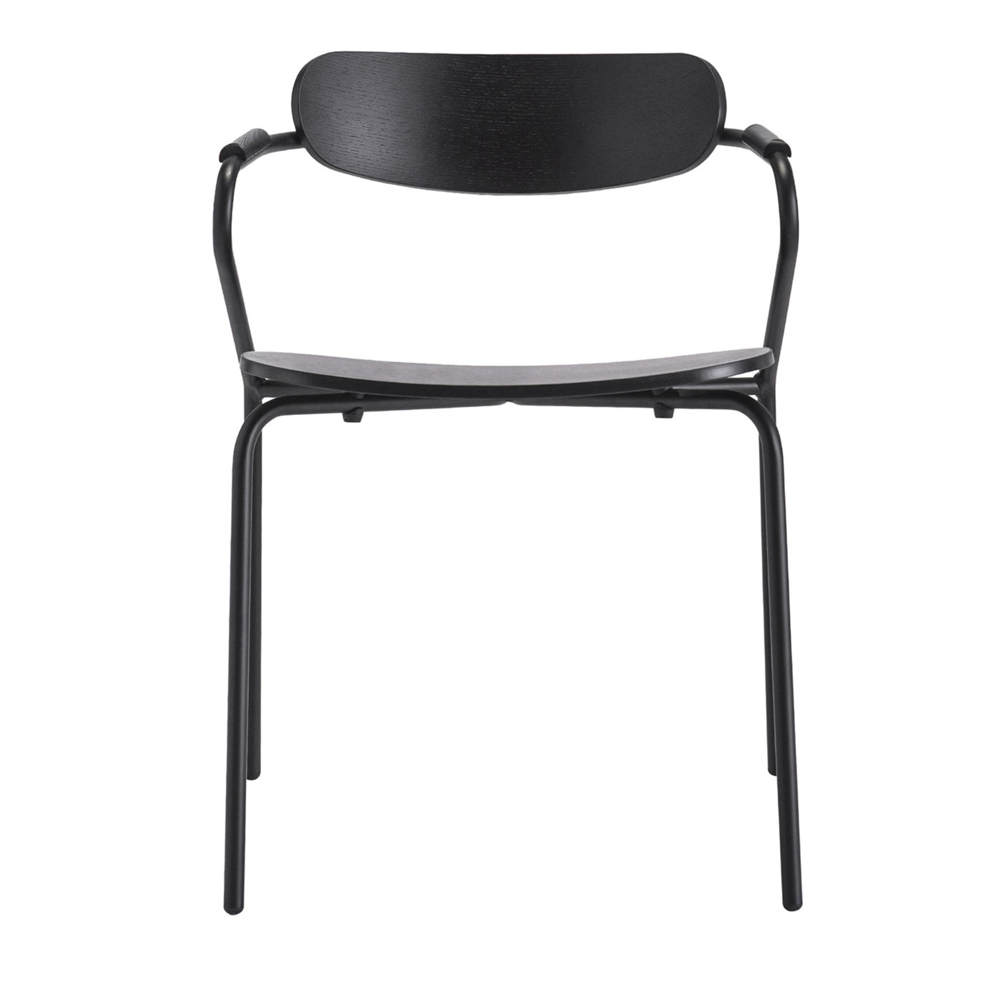 Linea Black Chair with Armrests - Main view