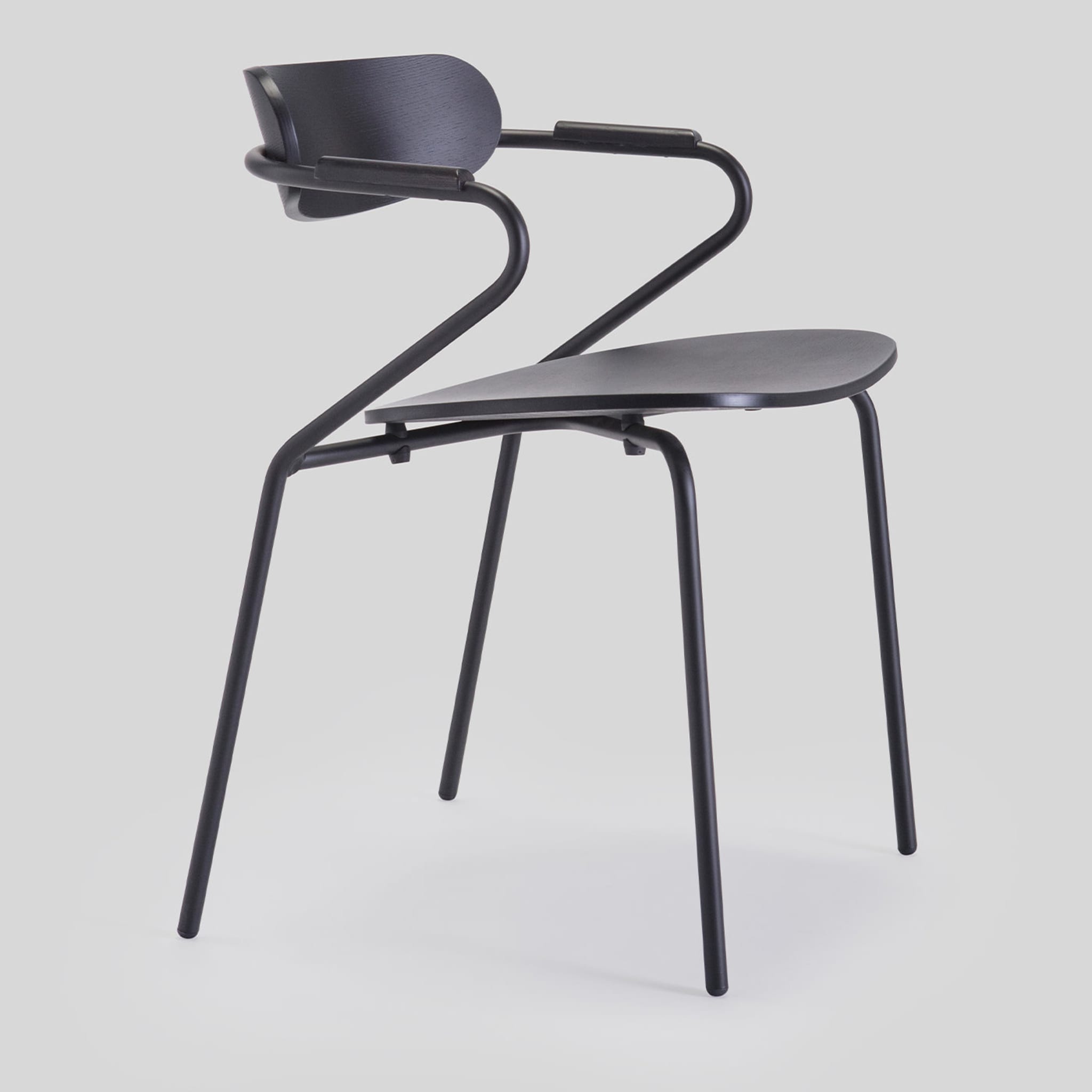 Linea Black Chair with Armrests - Alternative view 3