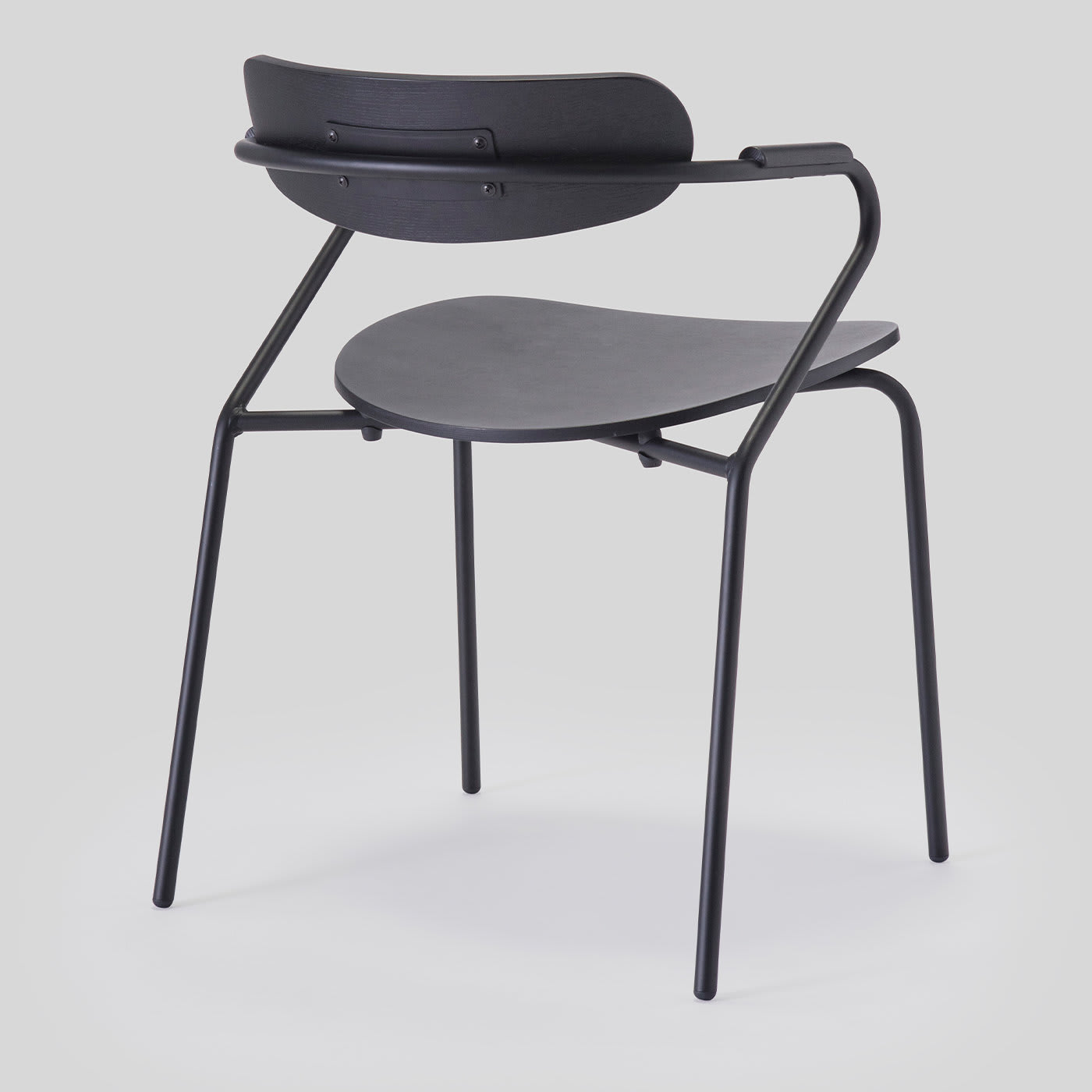 Linea Black Chair with Armrests - Livoni