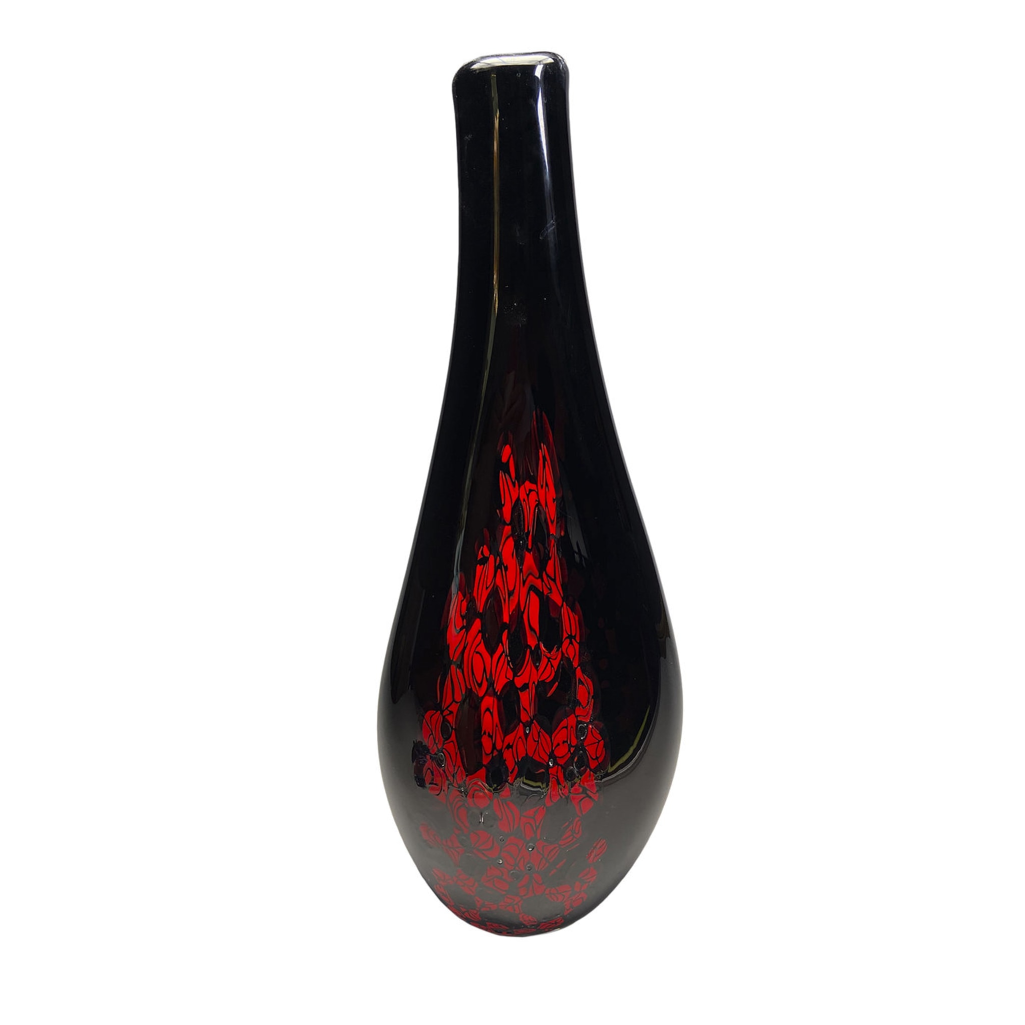 Trippa Black and Red Murrine Vase - Main view
