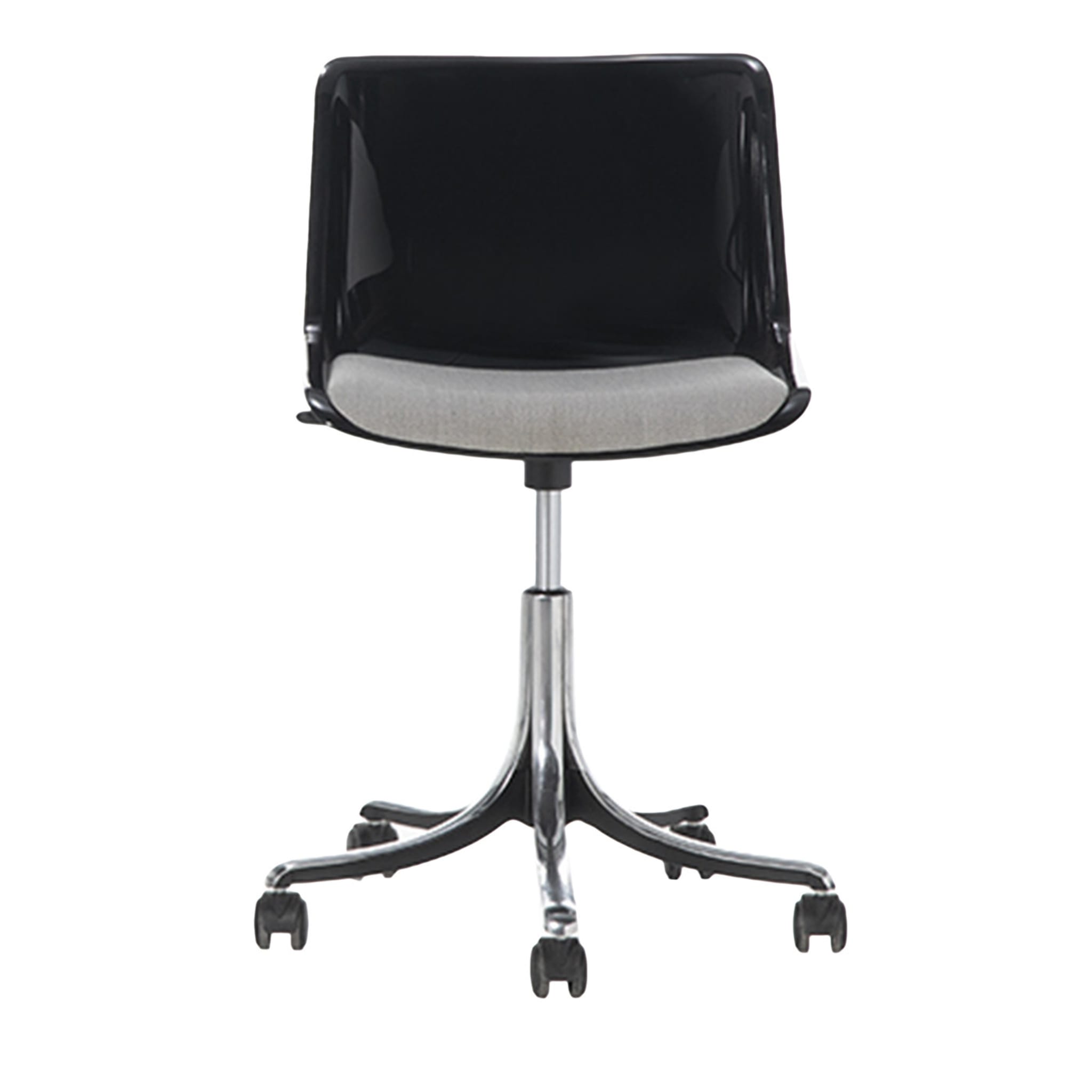 Modus Black Caster Chair with Gray Seat Cushion by Centro Progetti Tecno - Main view
