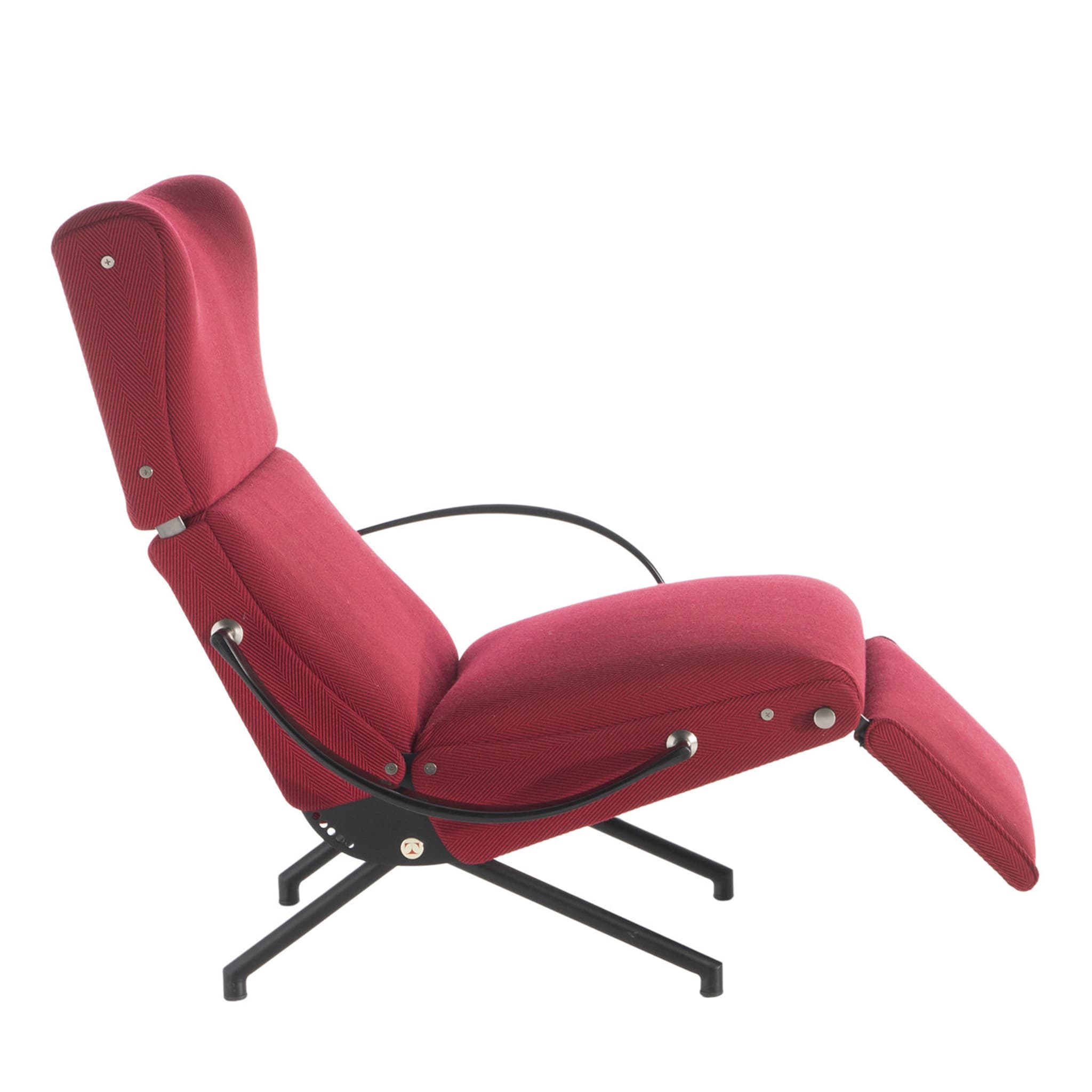 P40 Red and Black Lounge Armchair by Osvaldo Borsani - Main view