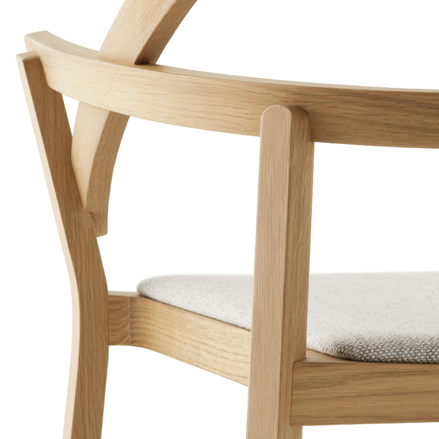 Baci Natural Oak Dining chair with Gray Upholstered Seat - Passoni Design