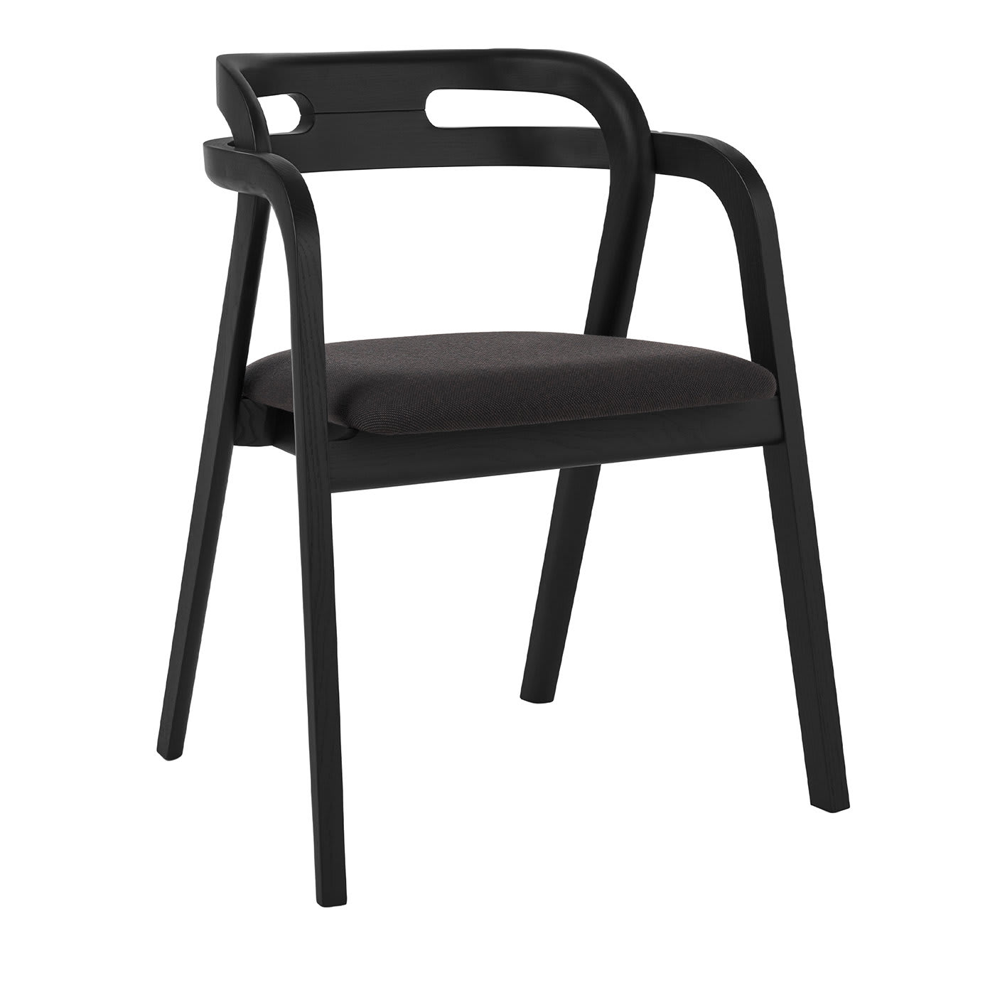 Genea Black Ash Dining chair with Black Upholstered Seat - Passoni Design