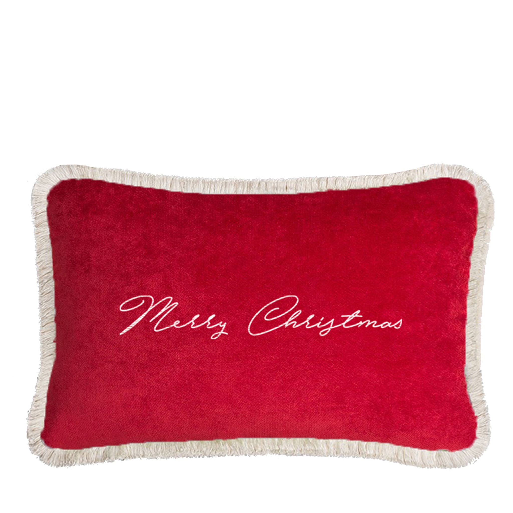 Cuscino rosso Natale Felice - Vista principale