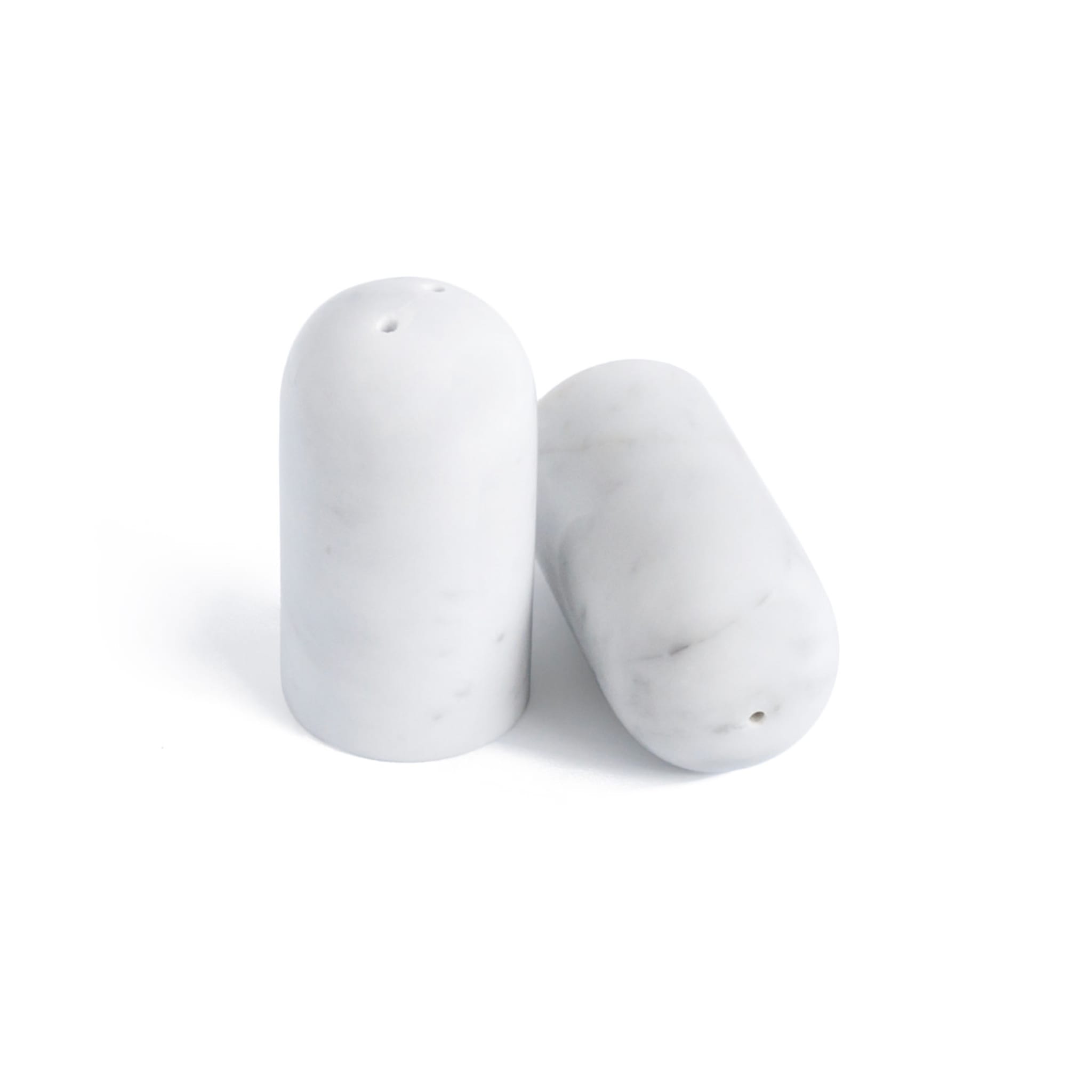 White Carrara Marble Salt and Pepper Shakers - Alternative view 1