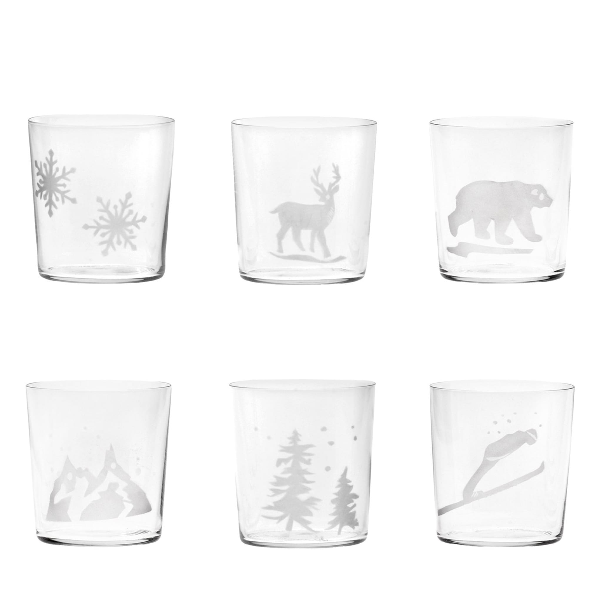 Engraved Snow Set of 6 Water Glasses - Main view
