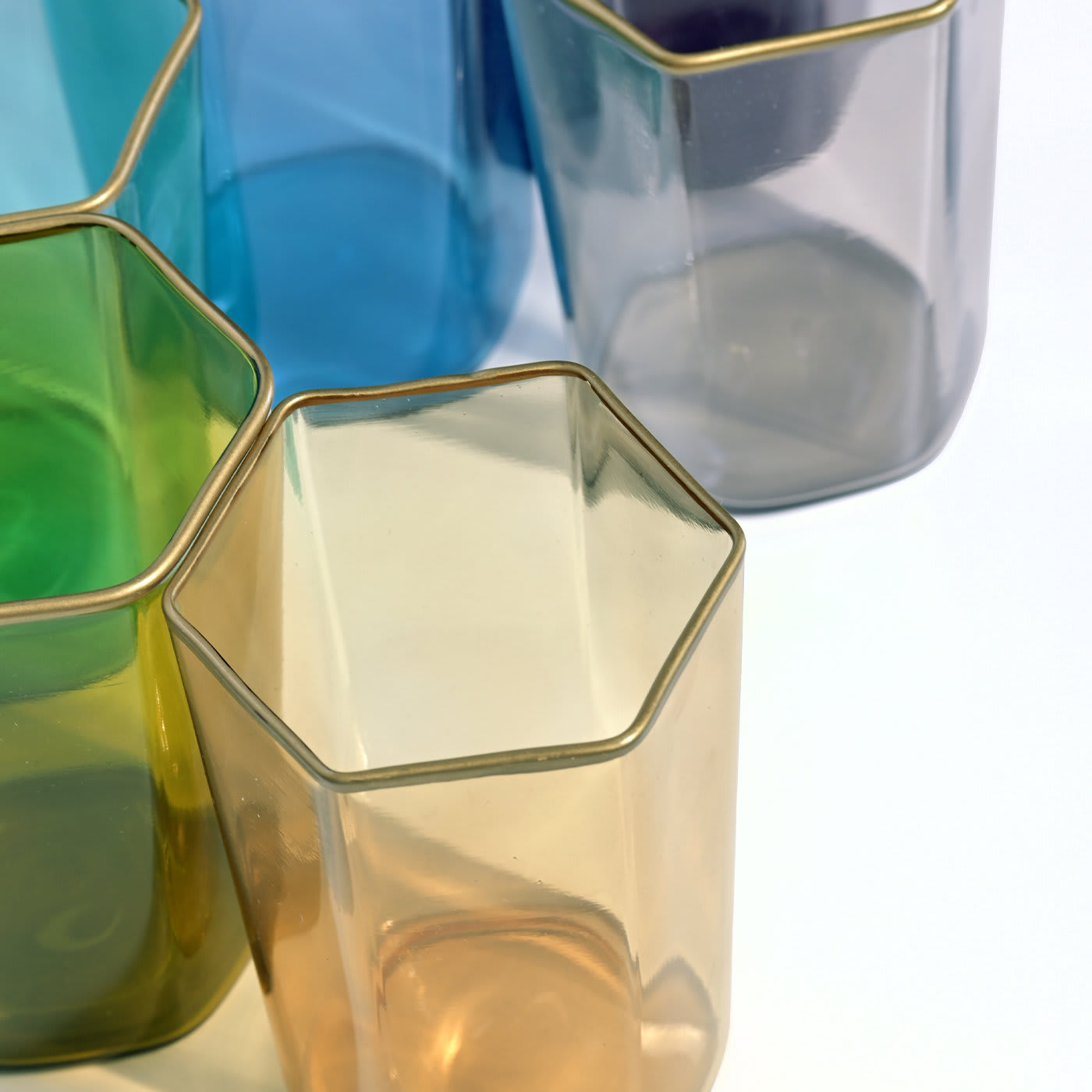 Hexagonal Set of 6 Colorful Glasses - Casarialto