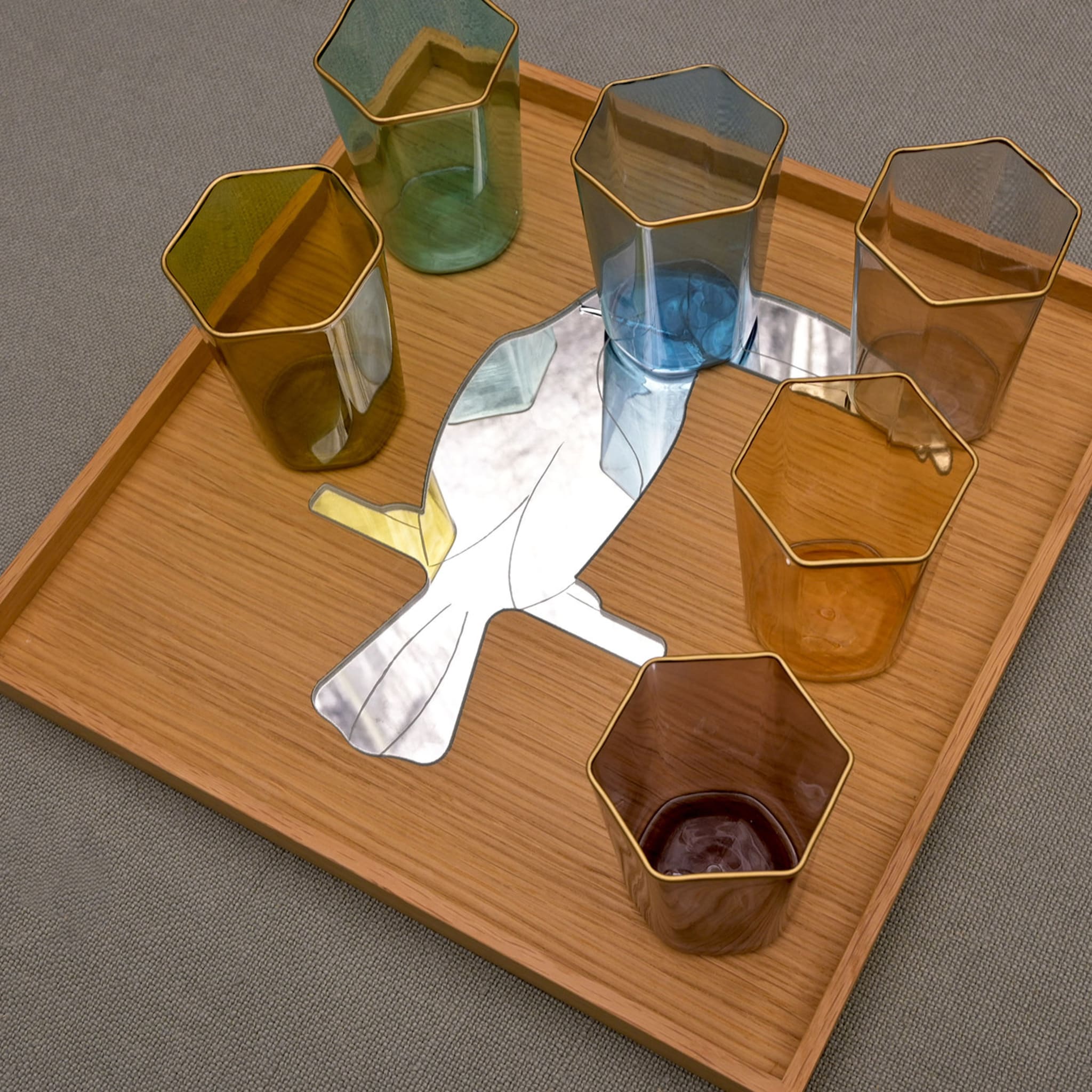 Hexagonal Set of 6 Colorful Glasses - Alternative view 5