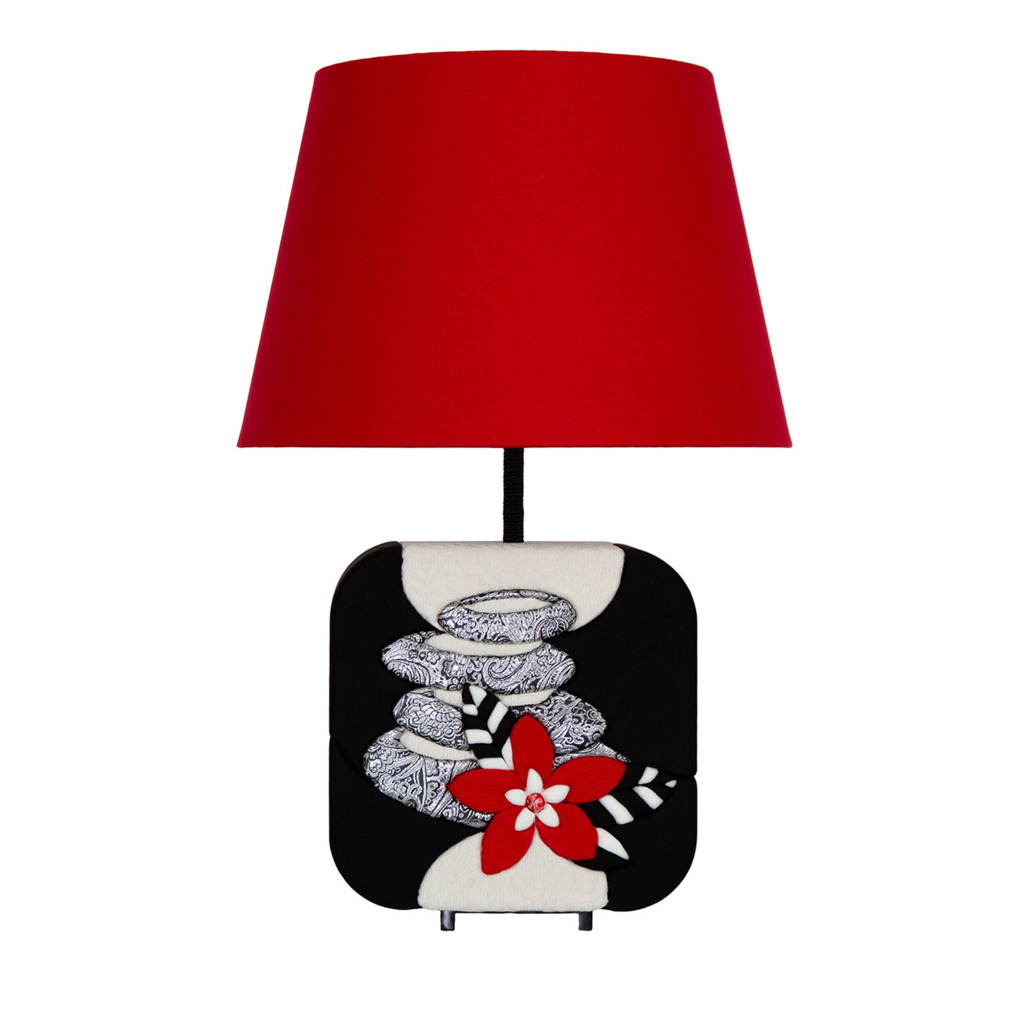 Lámpara de mesa de flores rojas - Vista principal
