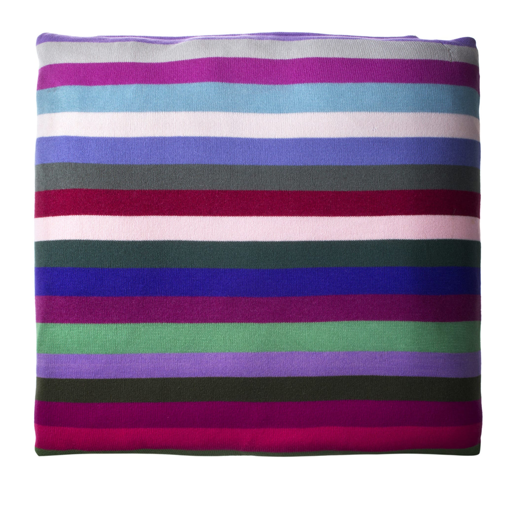 Large Multicolor Stripe Square Cushion #1 - Main view