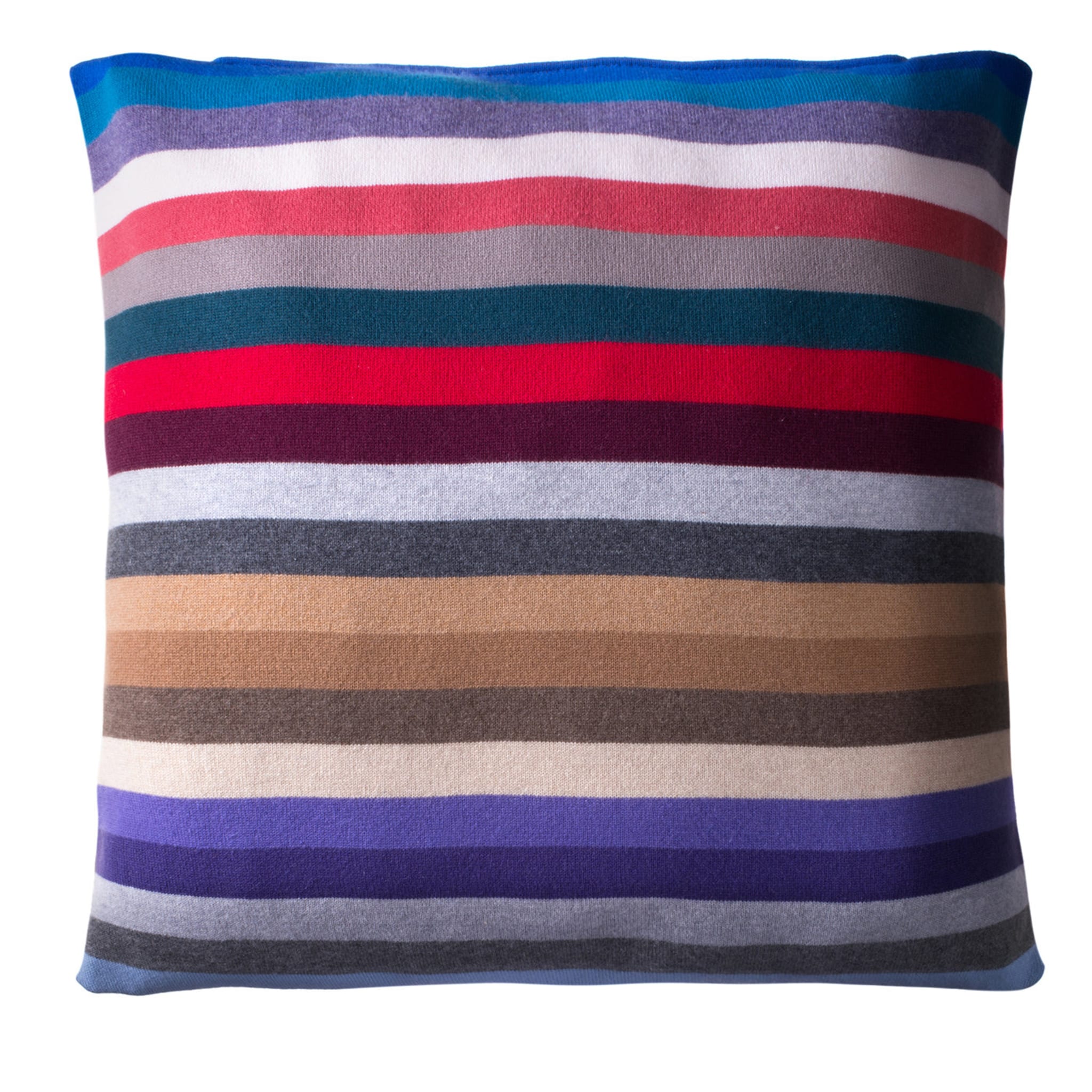 Large Multicolor Stripe Square Cushion #2 - Main view