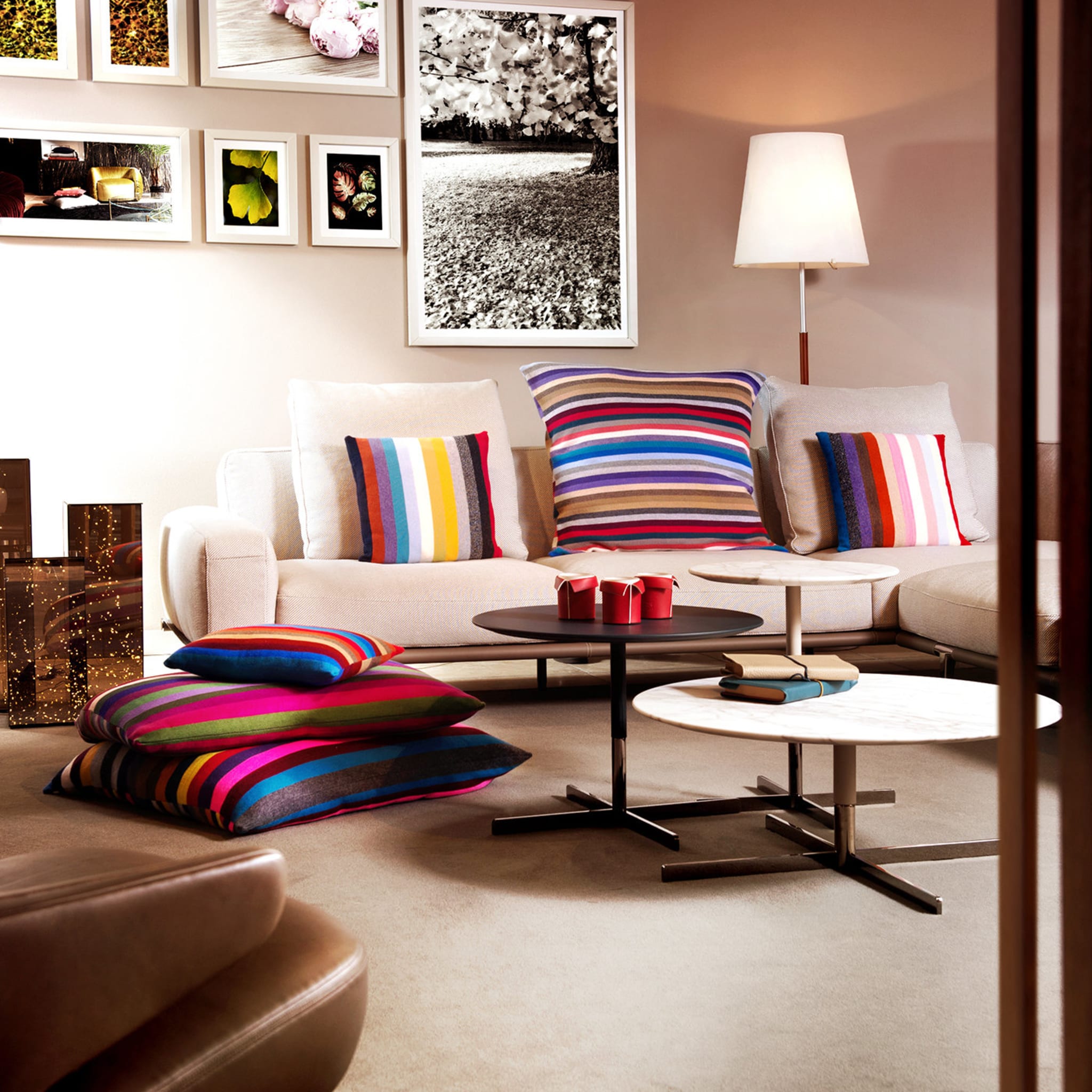 Large Multicolor Stripe Square Cushion #2 - Alternative view 2